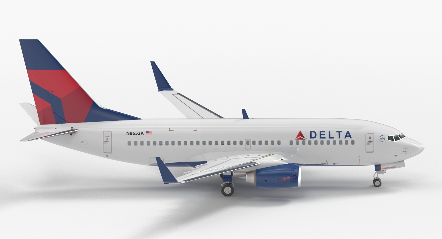 Boeing 737 700 Delta Air Lines Rigged 3D