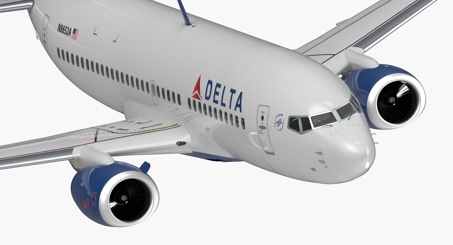 Boeing 737 700 Delta Air Lines Rigged 3D