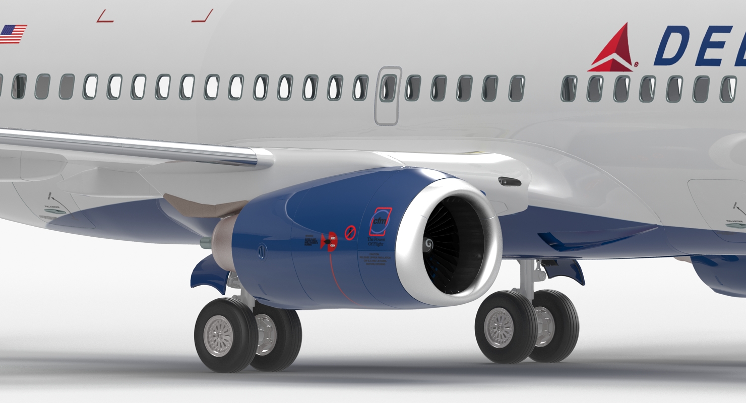 Boeing 737 700 Delta Air Lines Rigged 3D