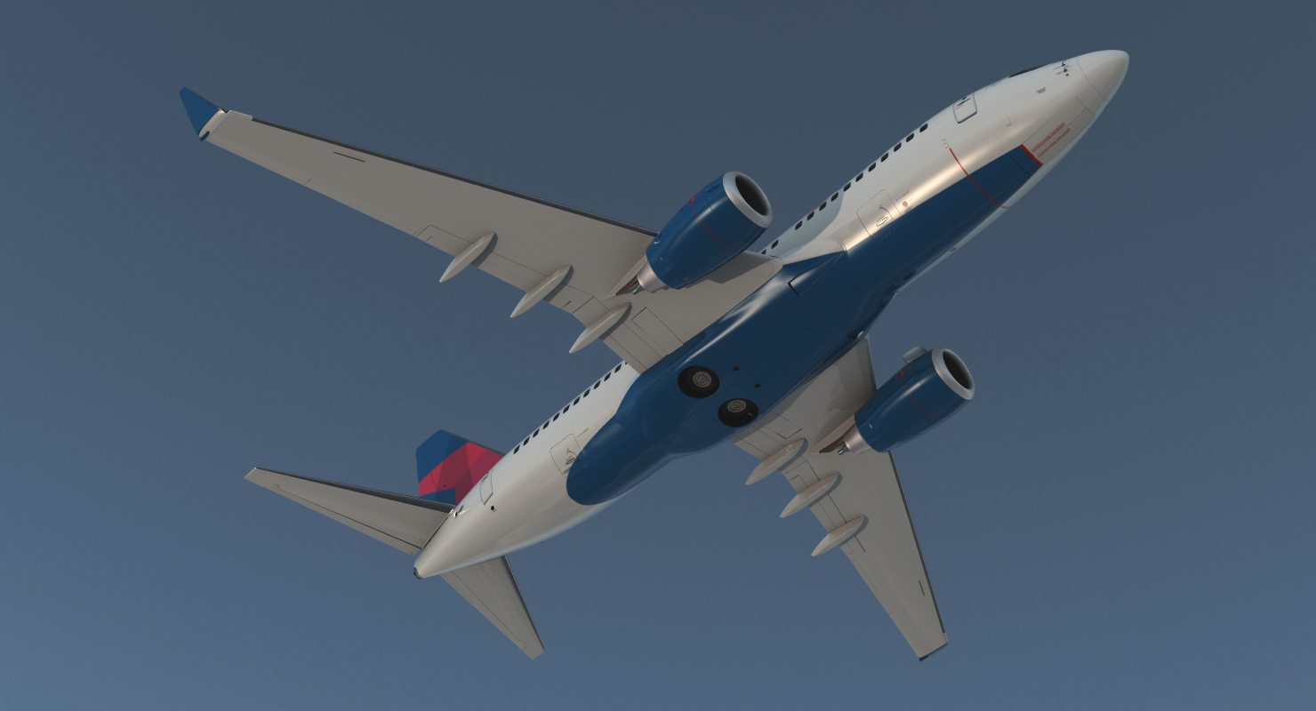 Boeing 737 700 Delta Air Lines Rigged 3D