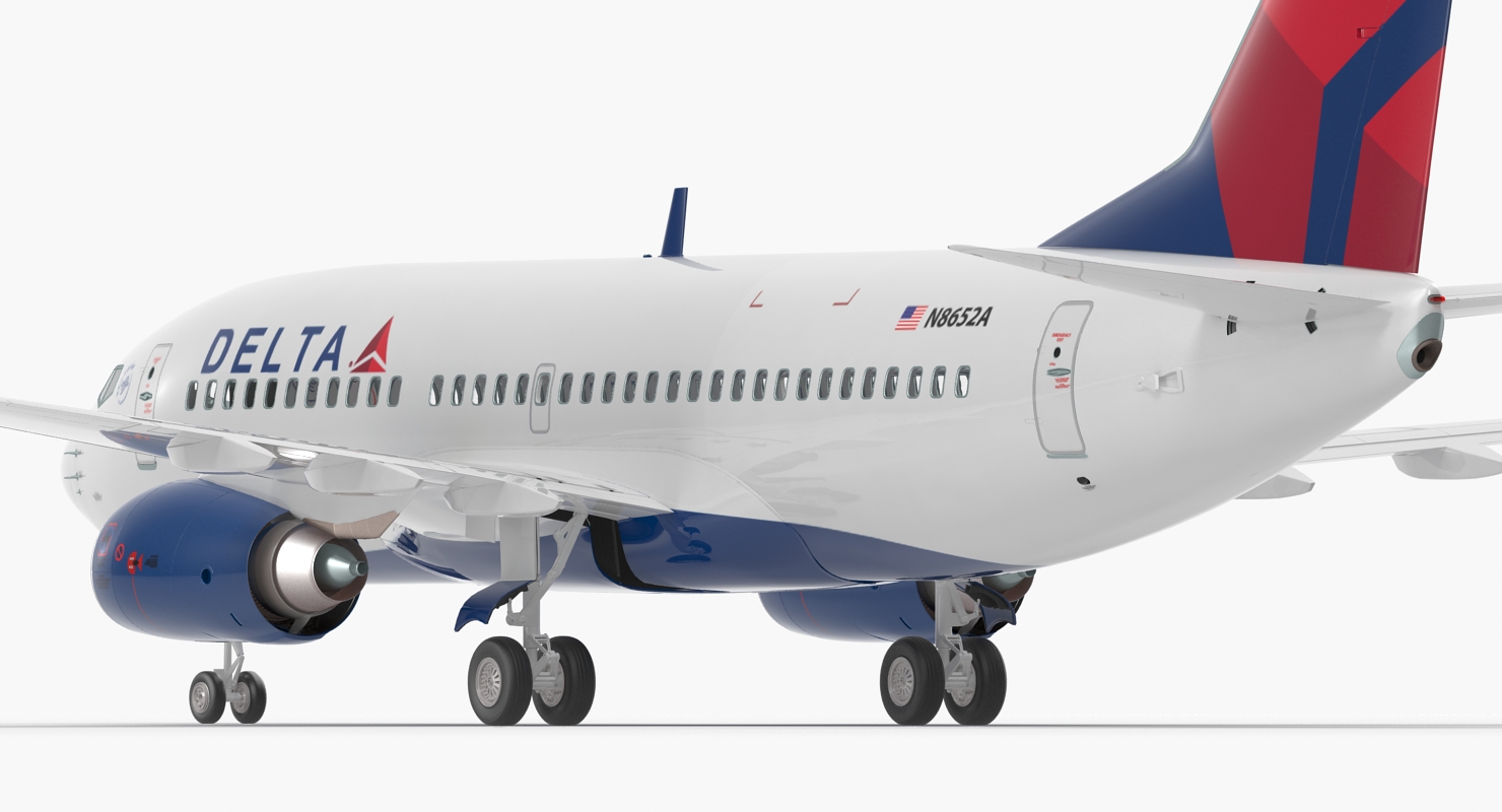 Boeing 737 700 Delta Air Lines Rigged 3D