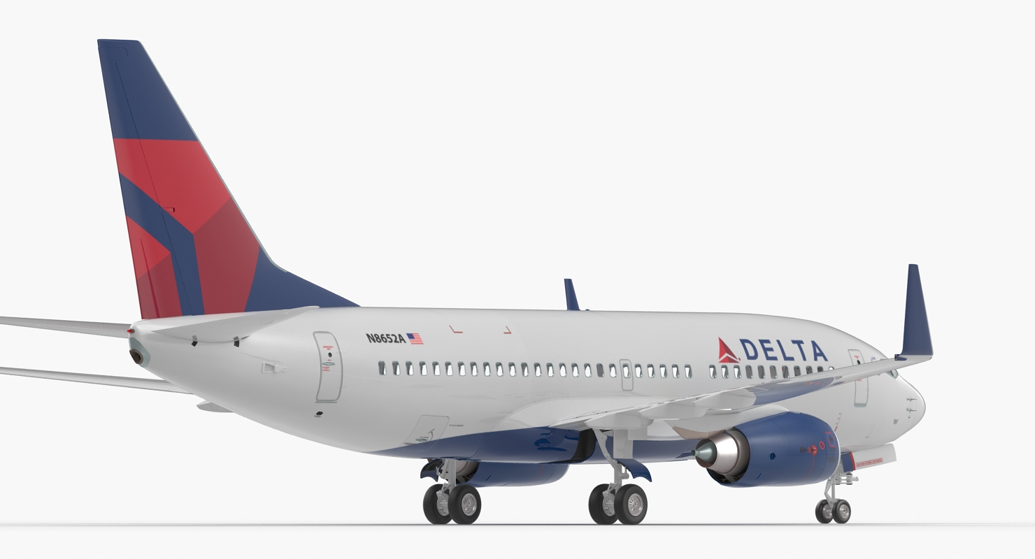 Boeing 737 700 Delta Air Lines Rigged 3D