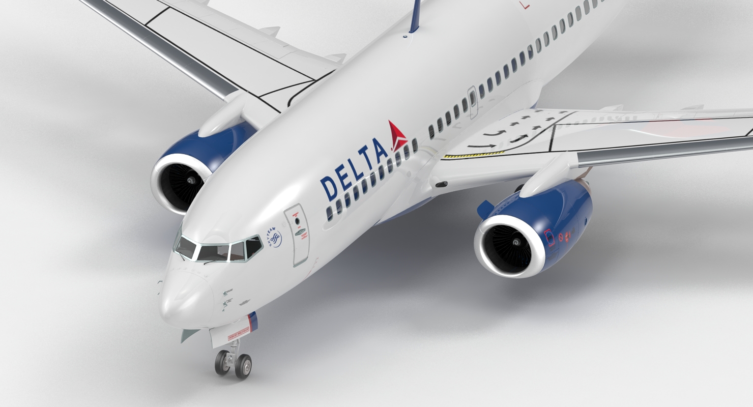 Boeing 737 700 Delta Air Lines Rigged 3D