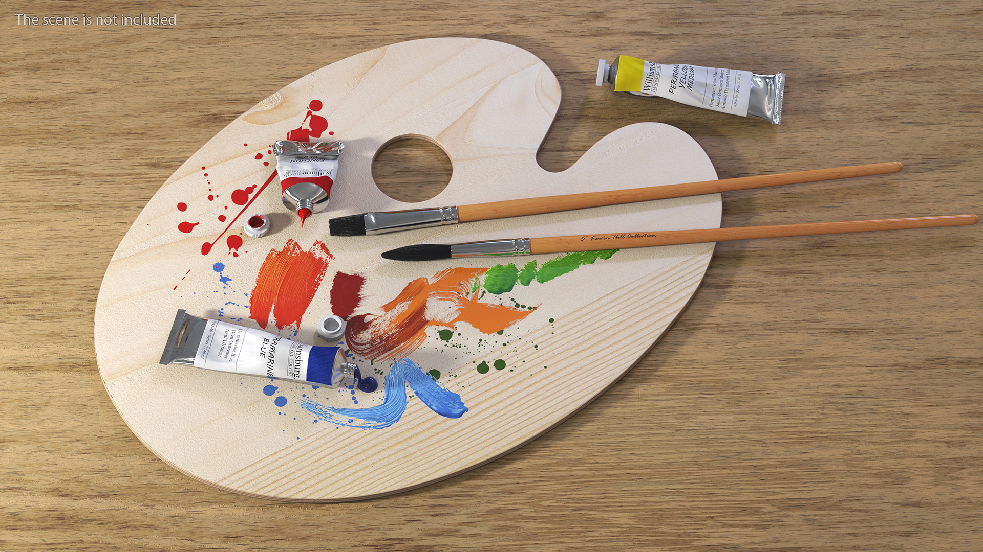 3D Paint Palette With Williamsburg Oil Paint