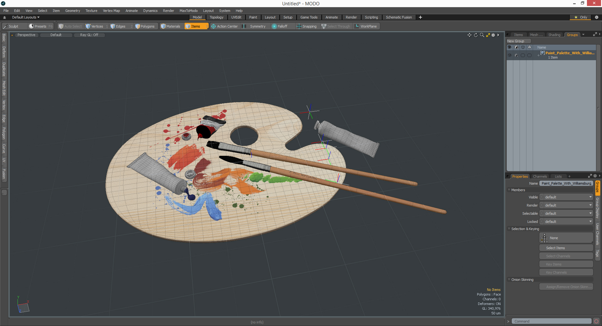 3D Paint Palette With Williamsburg Oil Paint