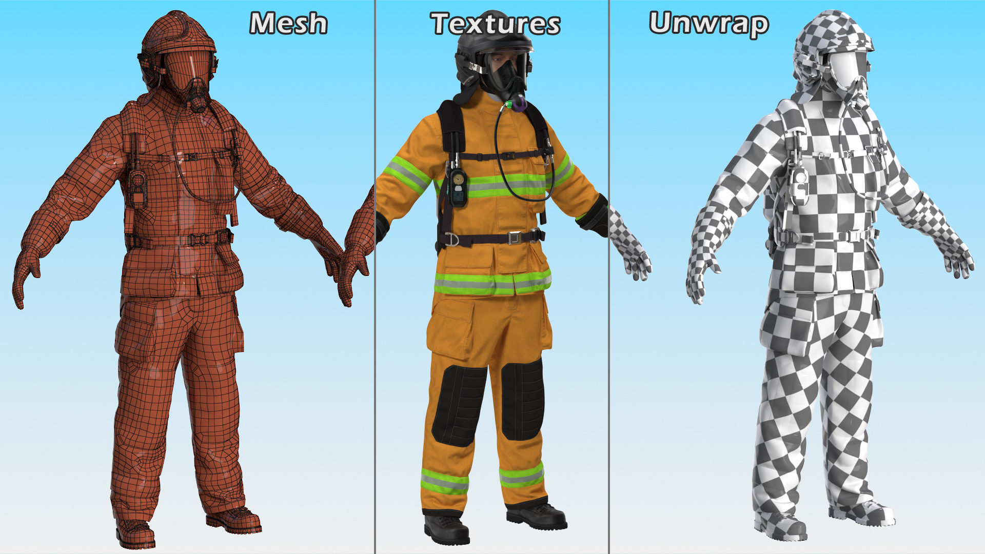 Firefighter Rescuer 3D model