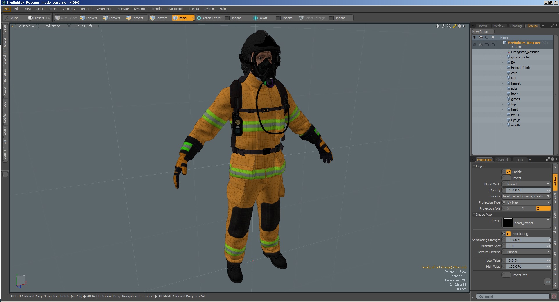Firefighter Rescuer 3D model