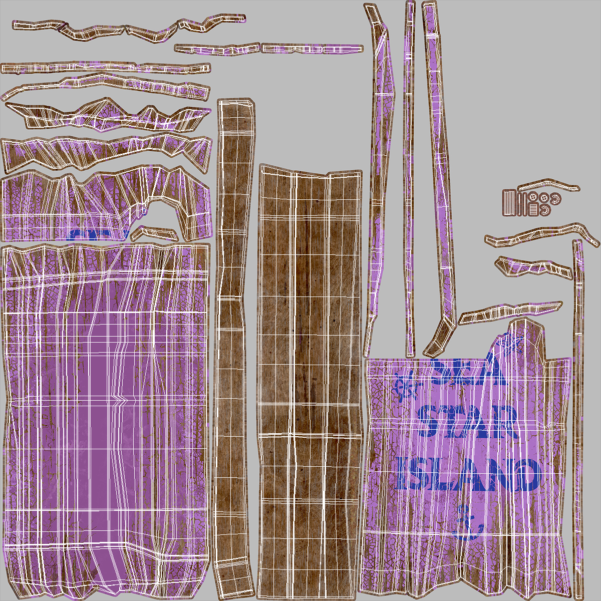 3D Old Weathered Rural Signpost model