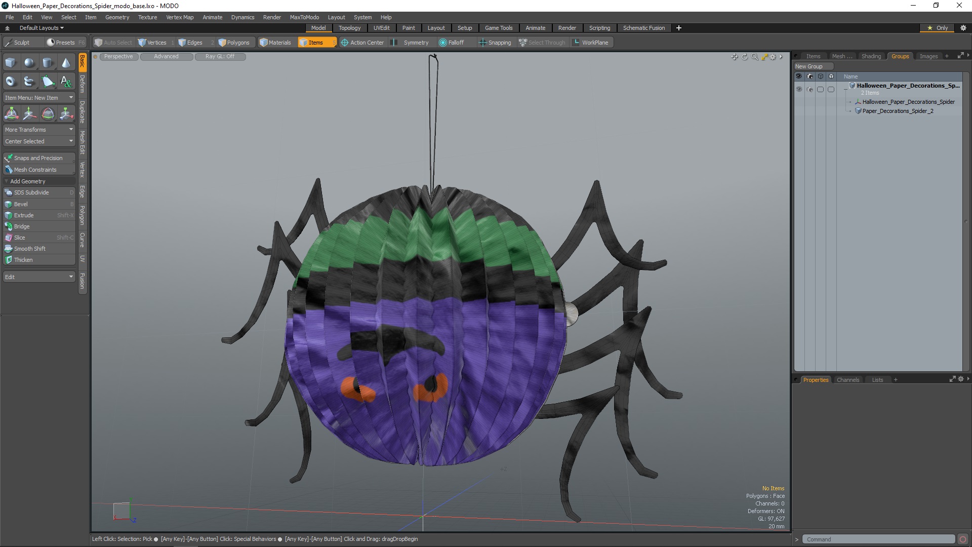 Halloween Paper Decorations Spider 3D model