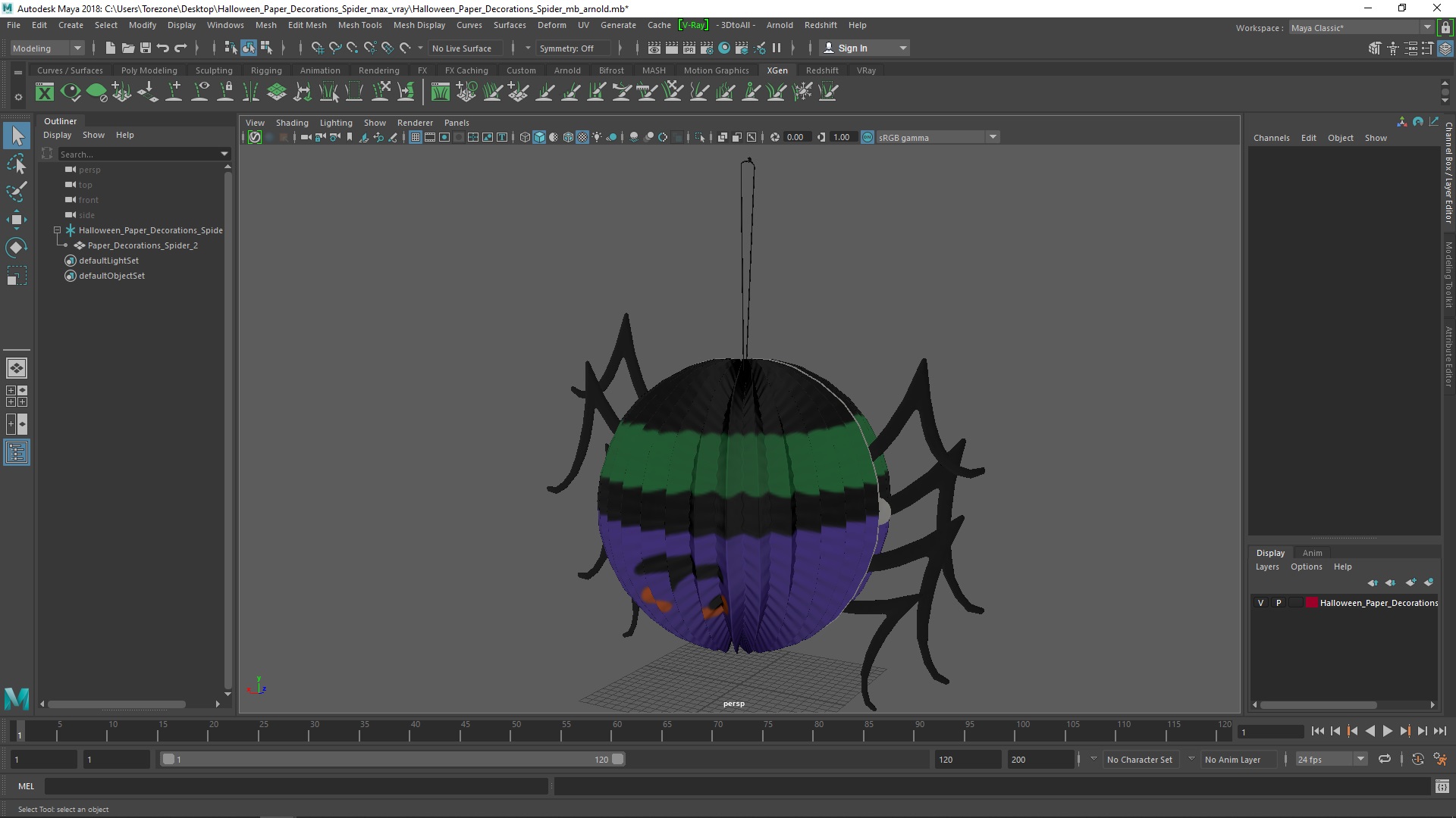Halloween Paper Decorations Spider 3D model