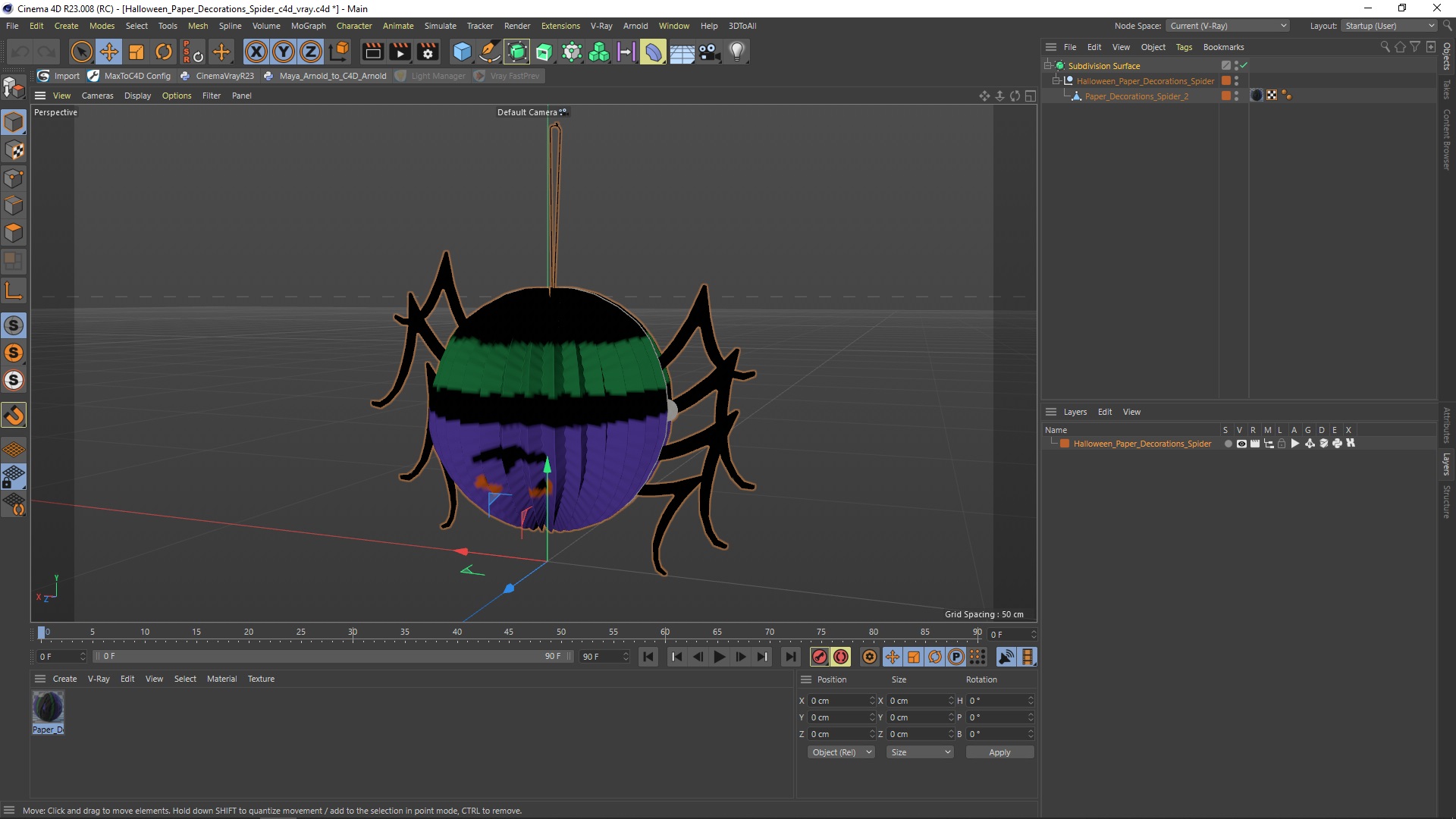 Halloween Paper Decorations Spider 3D model