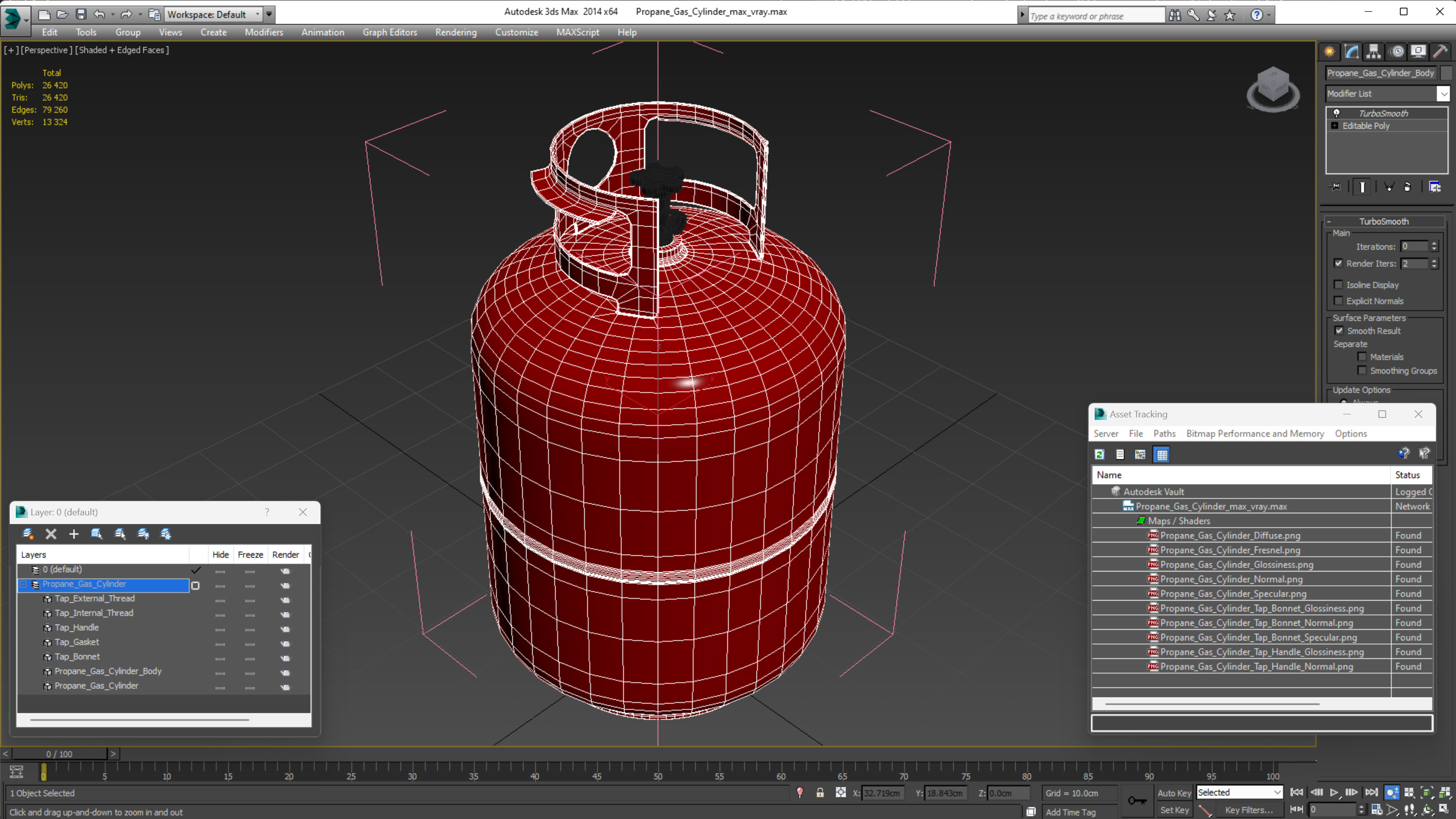 3D model Propane Gas Cylinder
