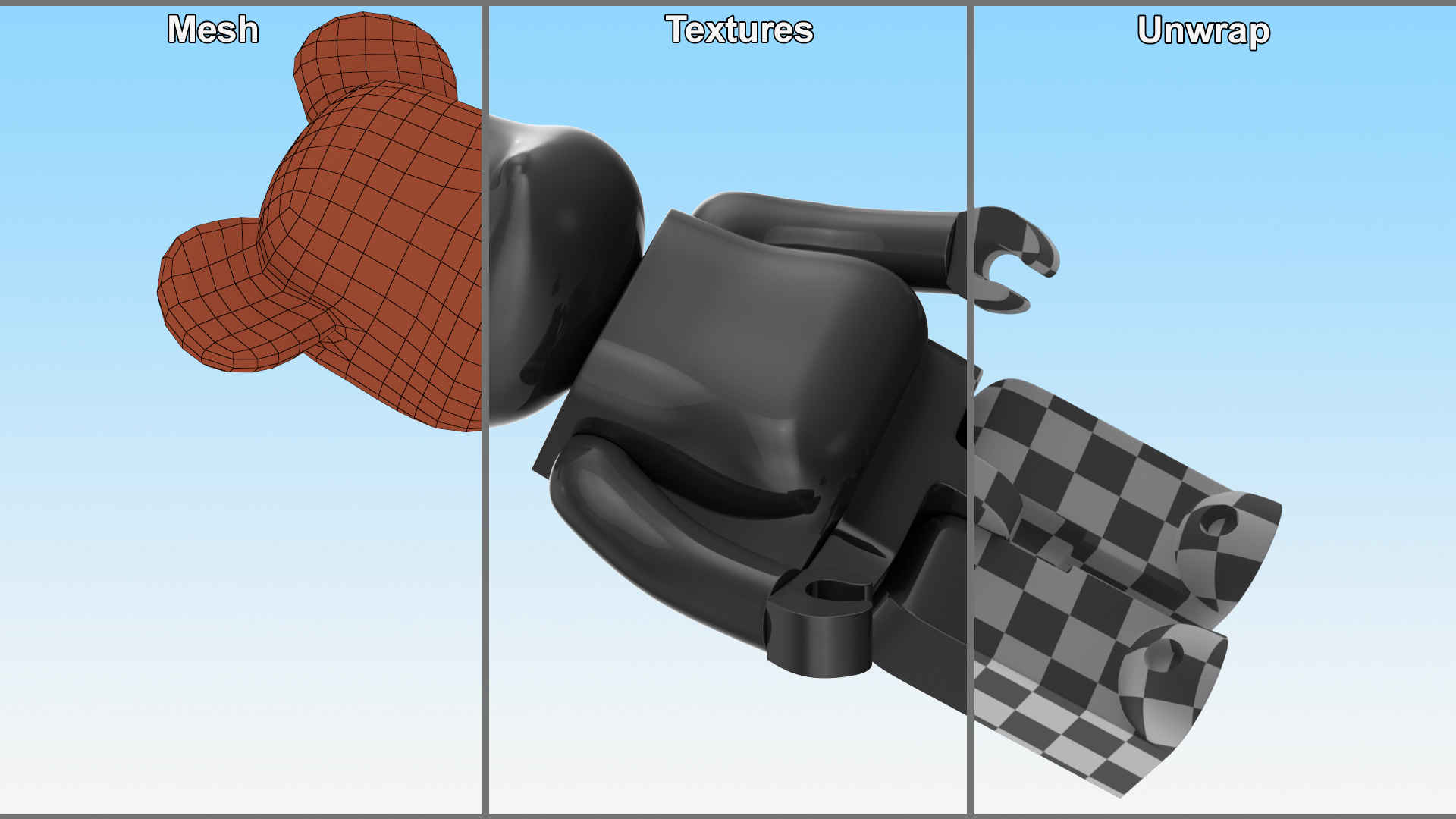 Collectible Figure Bearbrick Black 3D model