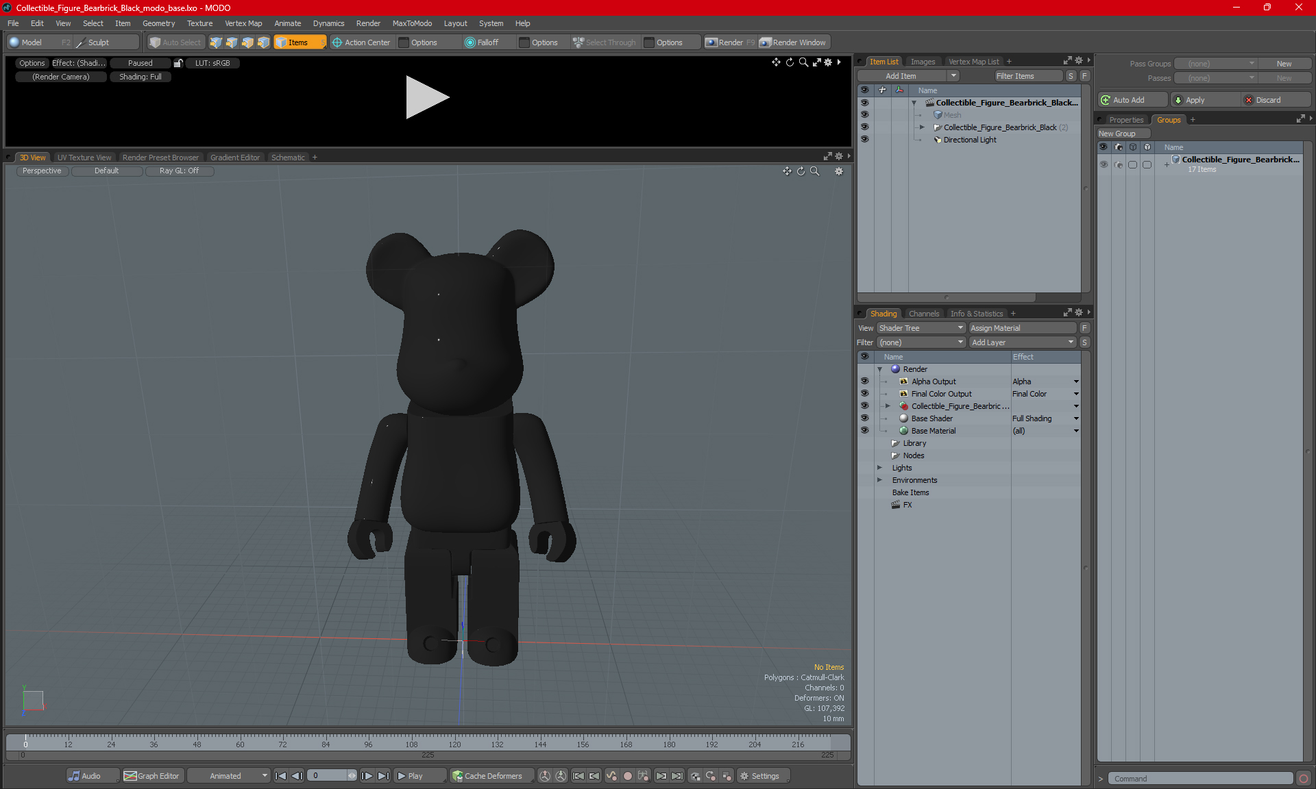Collectible Figure Bearbrick Black 3D model