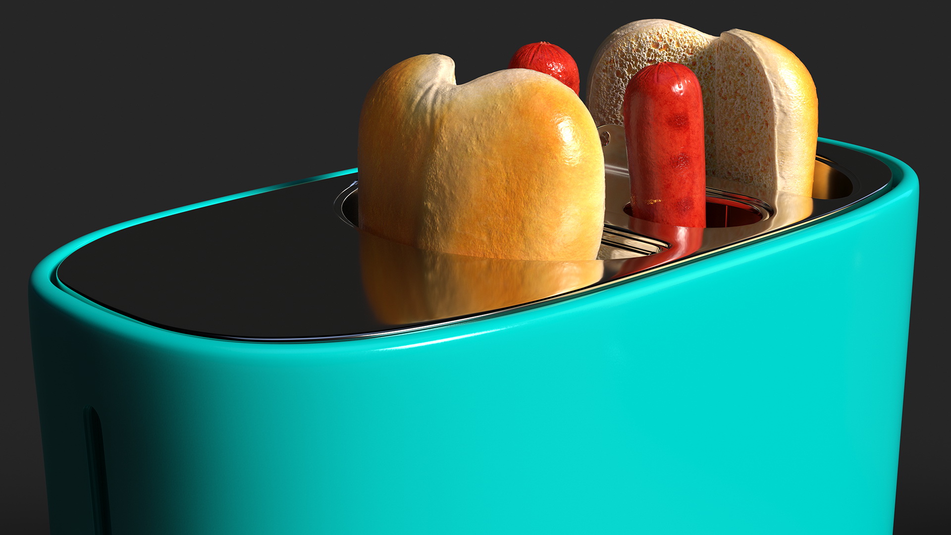 Toaster Carrying Hot Dog 3D model
