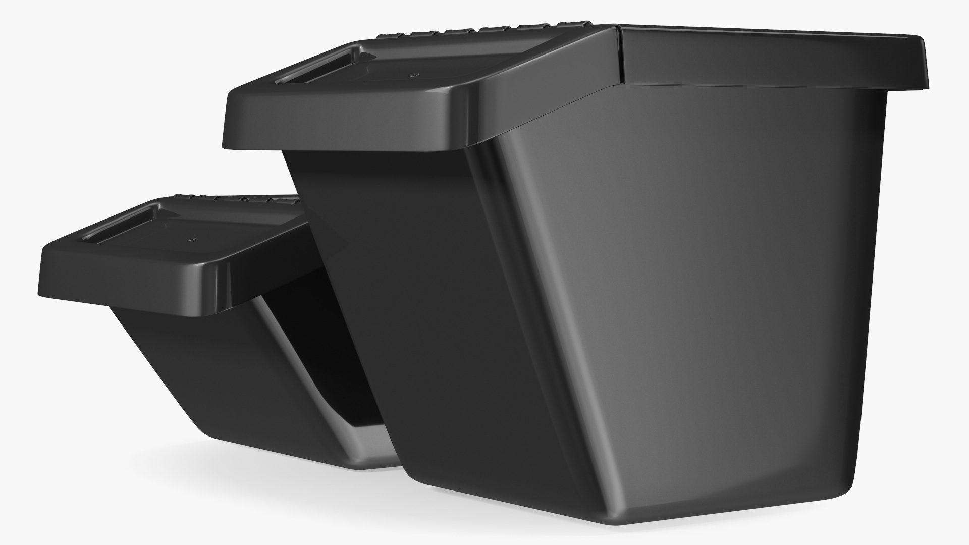 Black Storage Containers with Lid Set 3D