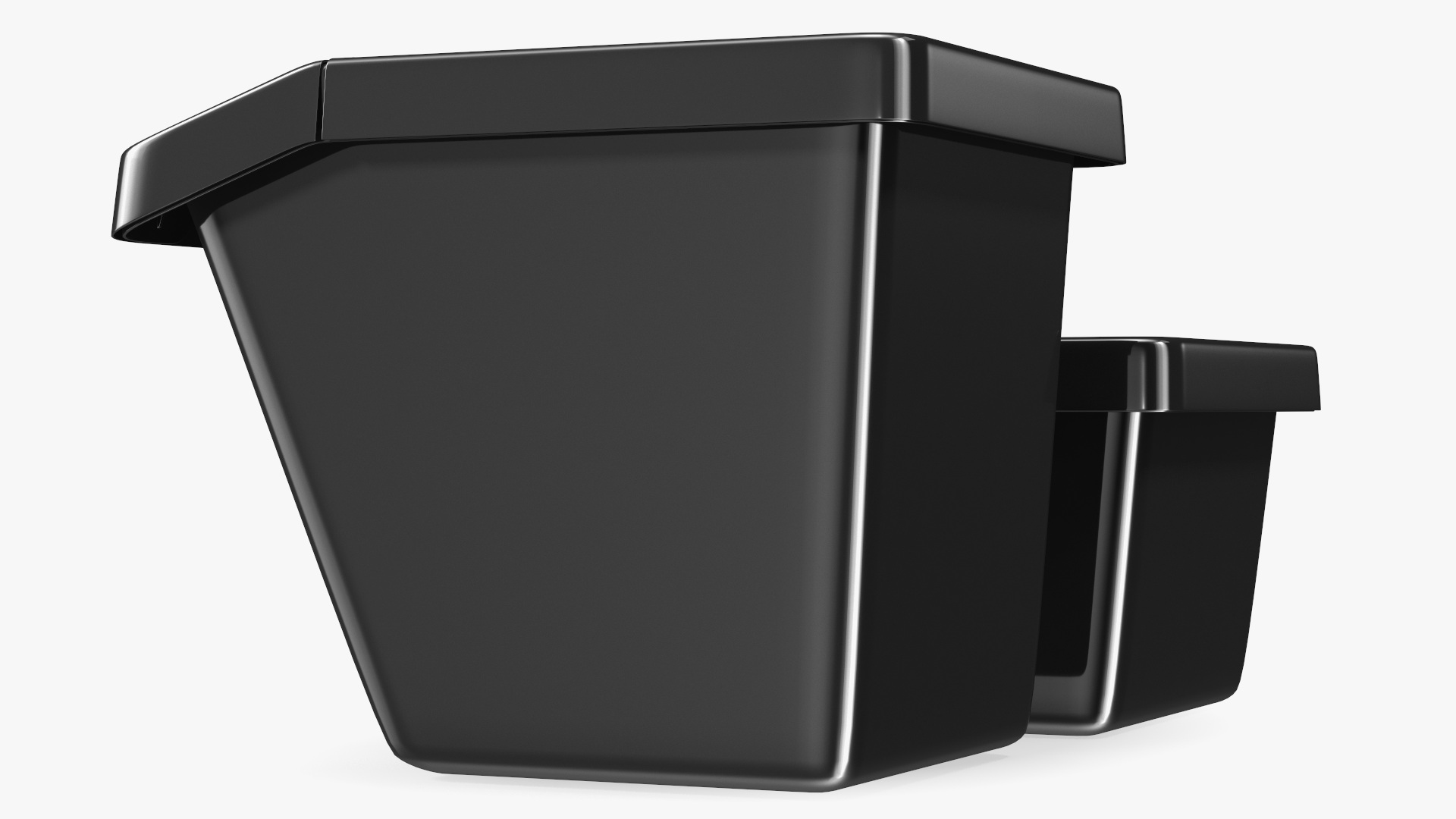 Black Storage Containers with Lid Set 3D