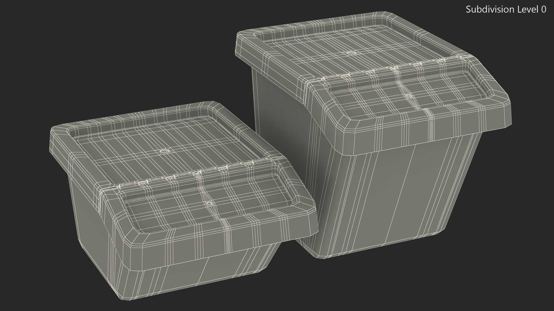 Black Storage Containers with Lid Set 3D