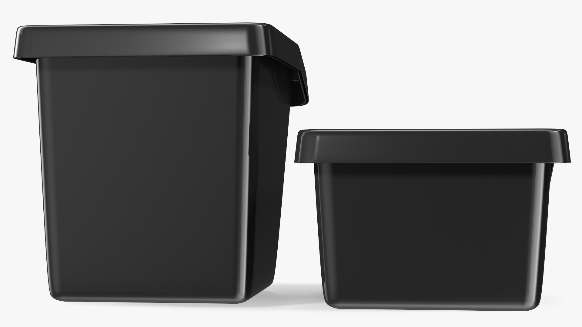 Black Storage Containers with Lid Set 3D