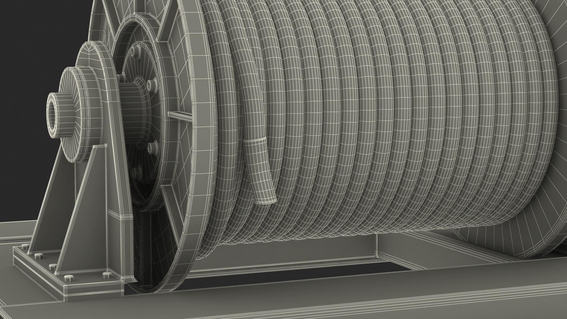 3D model Winch Wire Rope Drum