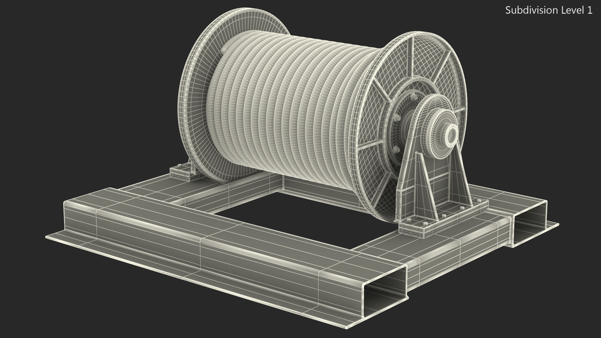 3D model Winch Wire Rope Drum
