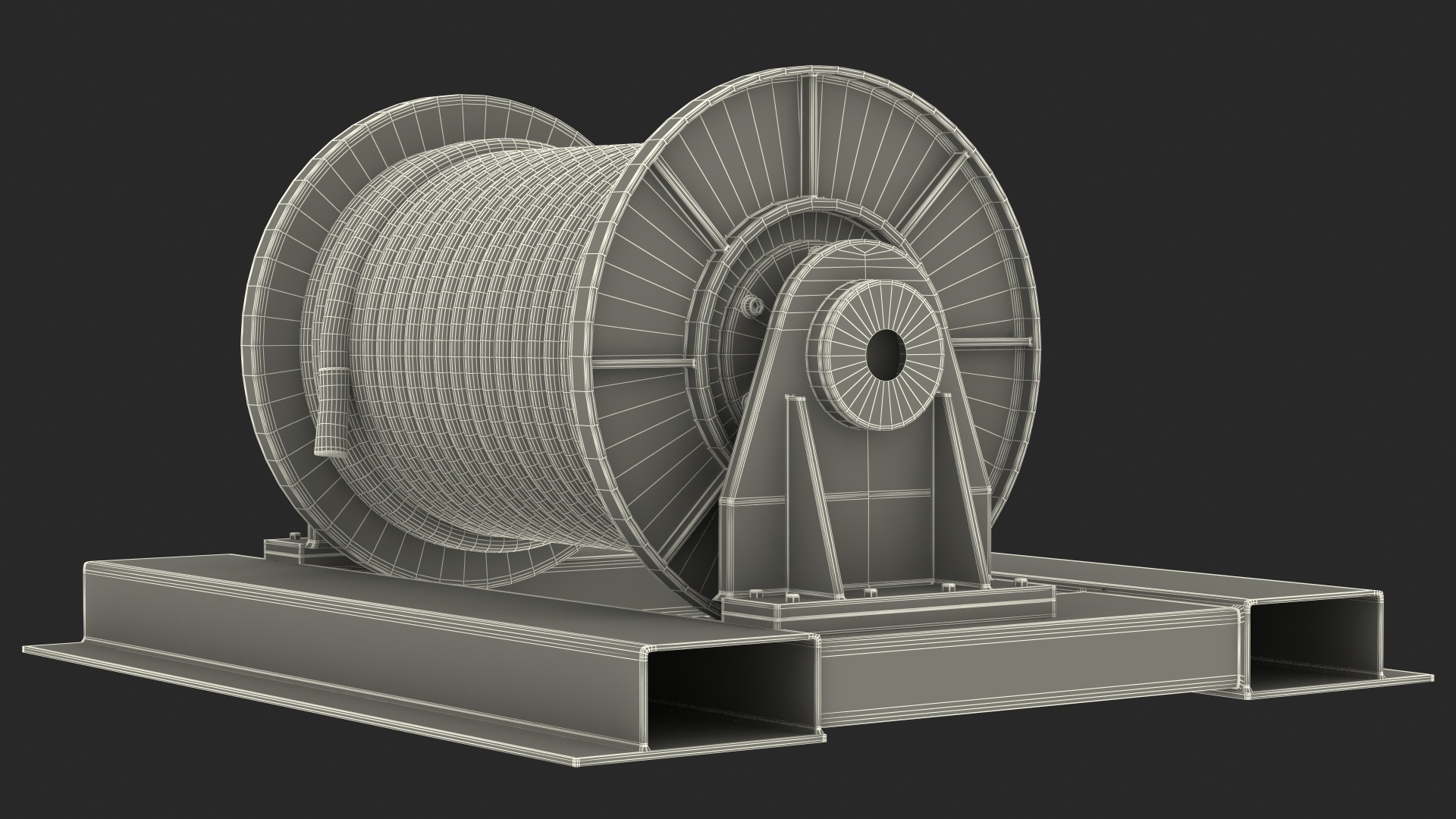 3D model Winch Wire Rope Drum