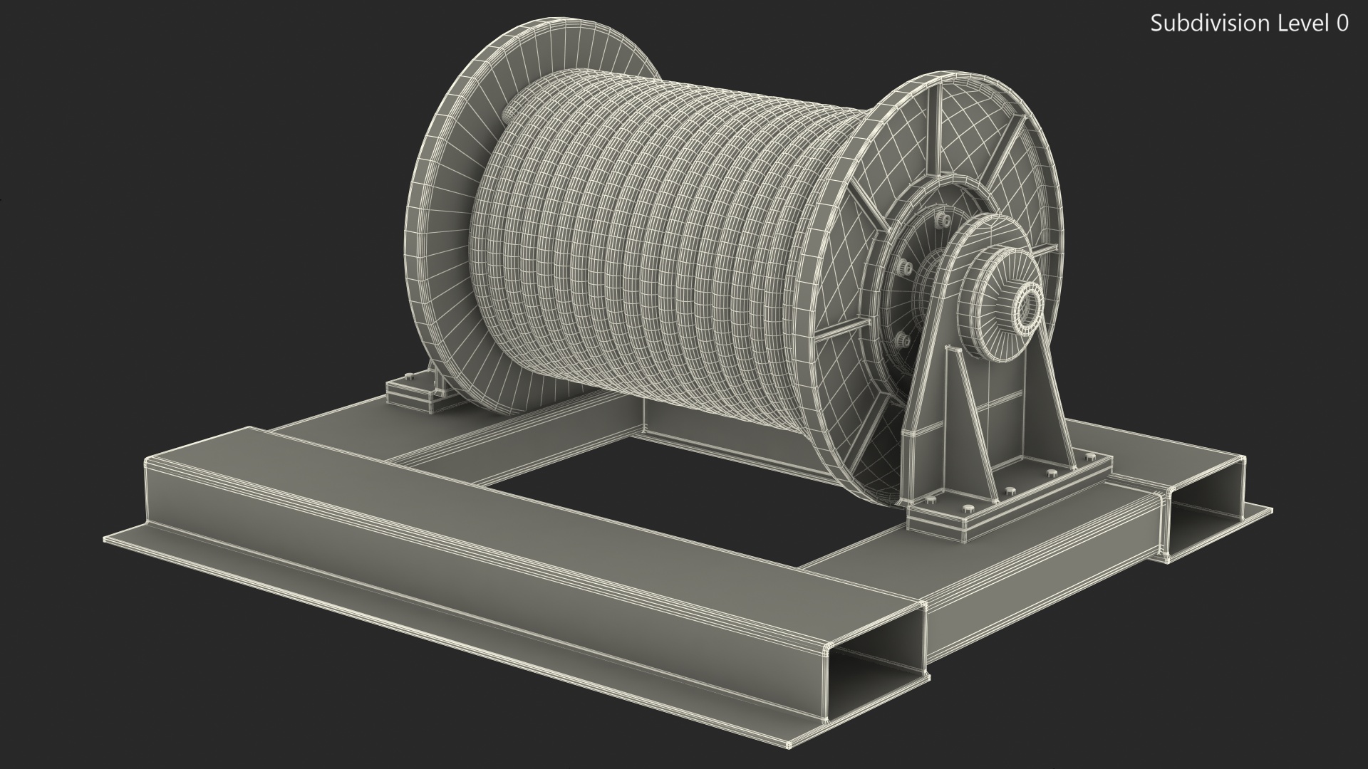 3D model Winch Wire Rope Drum