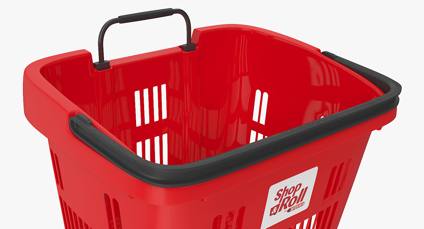 3D Plastic Roll Shopping Basket model