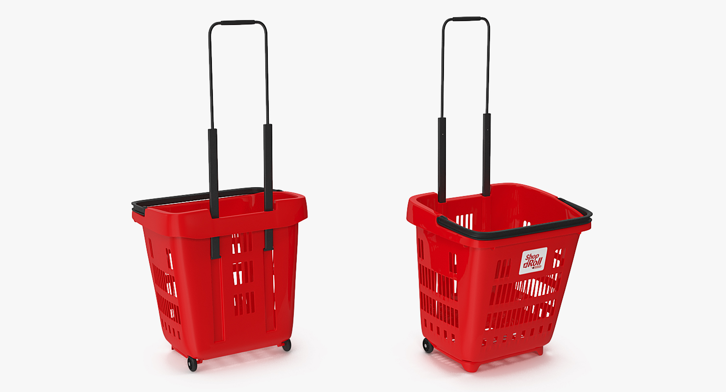 3D Plastic Roll Shopping Basket model