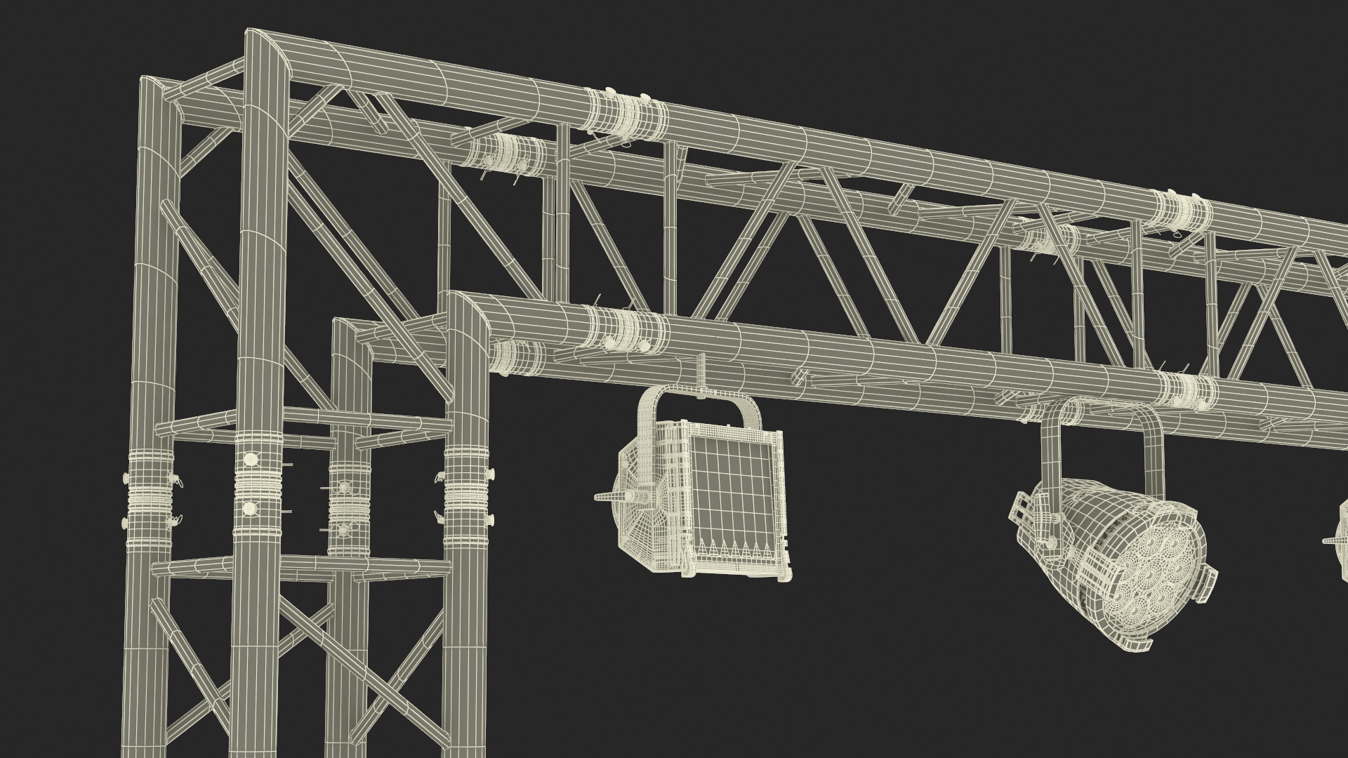 3D Square Truss Modular Light System model