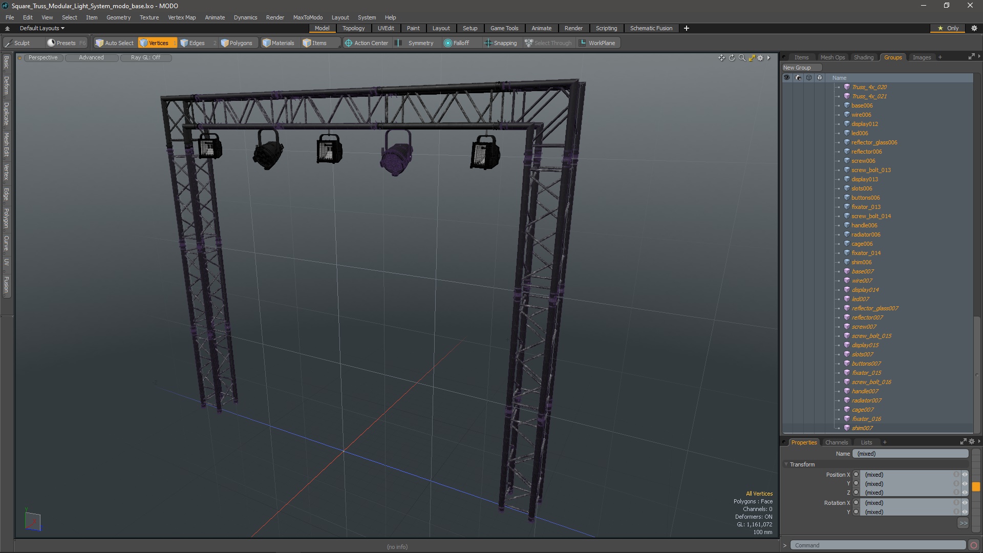 3D Square Truss Modular Light System model