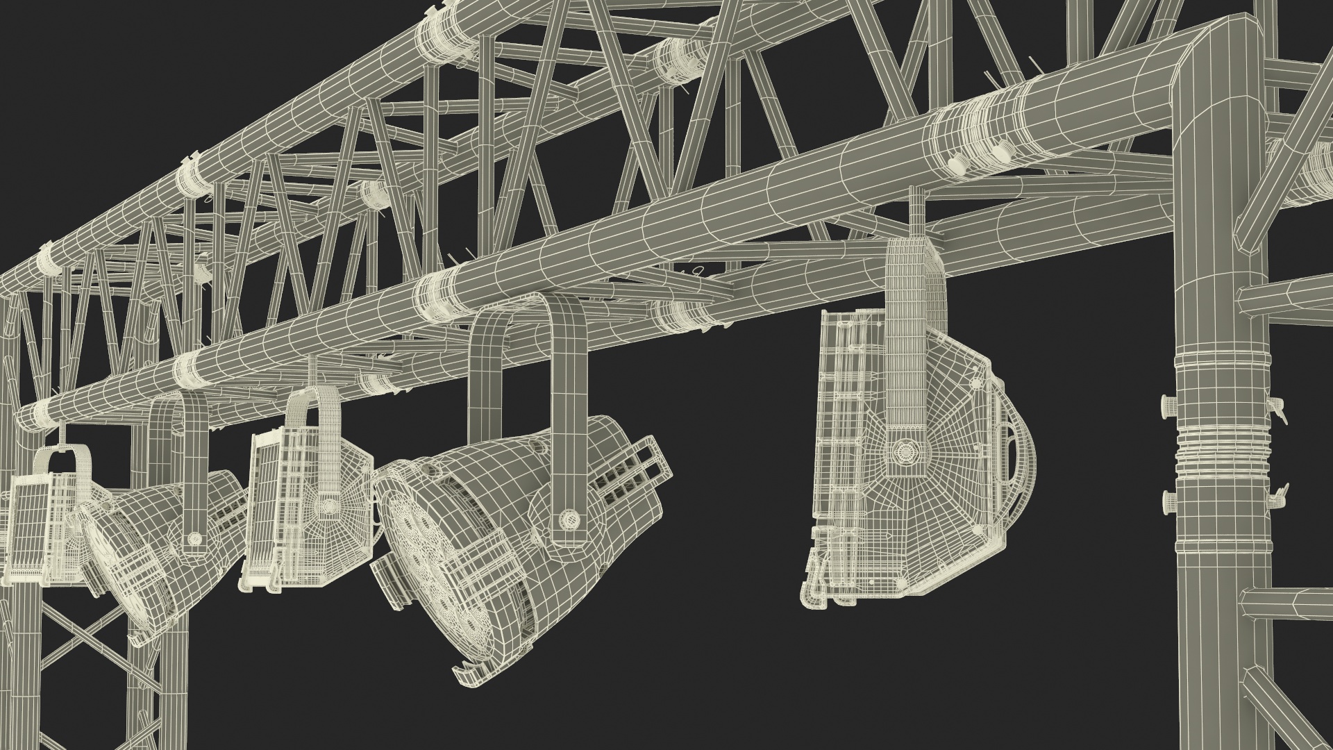 3D Square Truss Modular Light System model