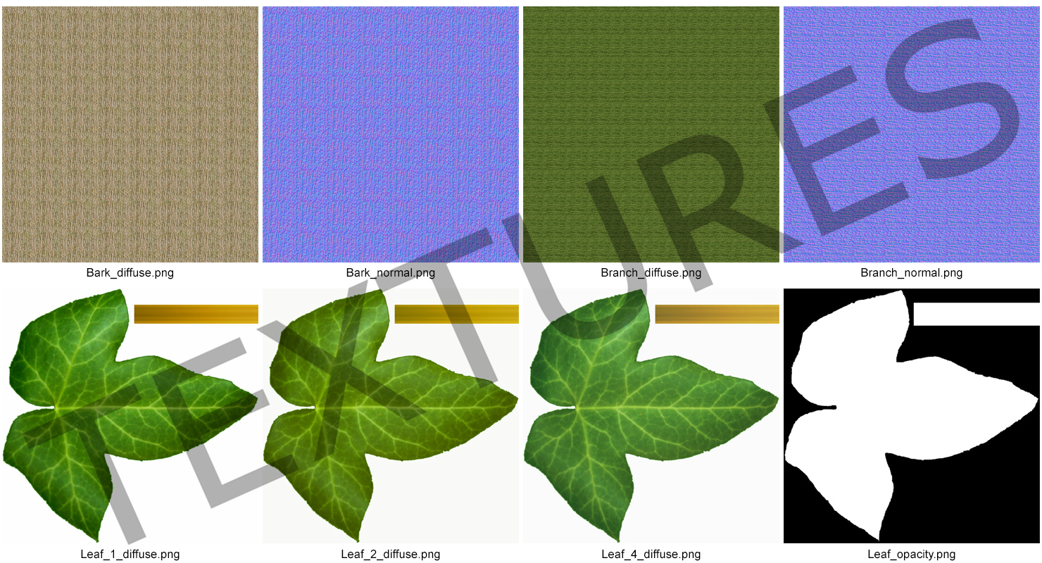 Ivy Hanging Greenery Bushes 3D