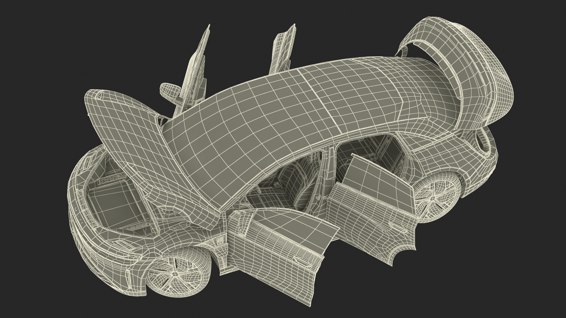 3D Lucid Air Electric Luxury Sedan Sapphire Rigged for Maya