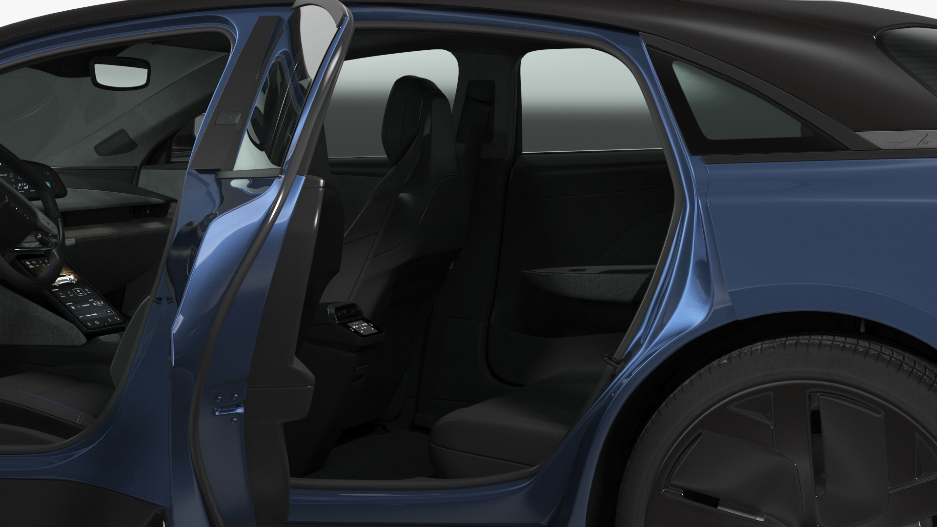 3D Lucid Air Electric Luxury Sedan Sapphire Rigged for Maya