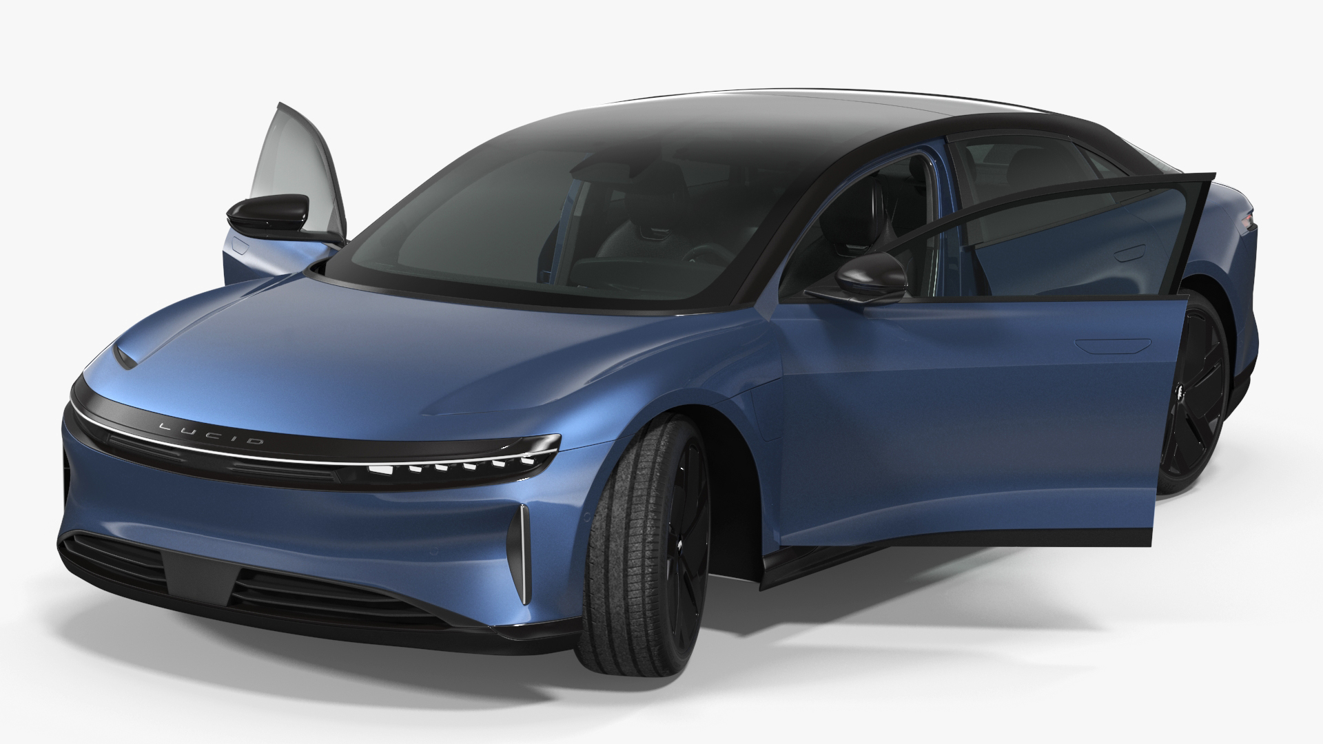 3D Lucid Air Electric Luxury Sedan Sapphire Rigged for Maya