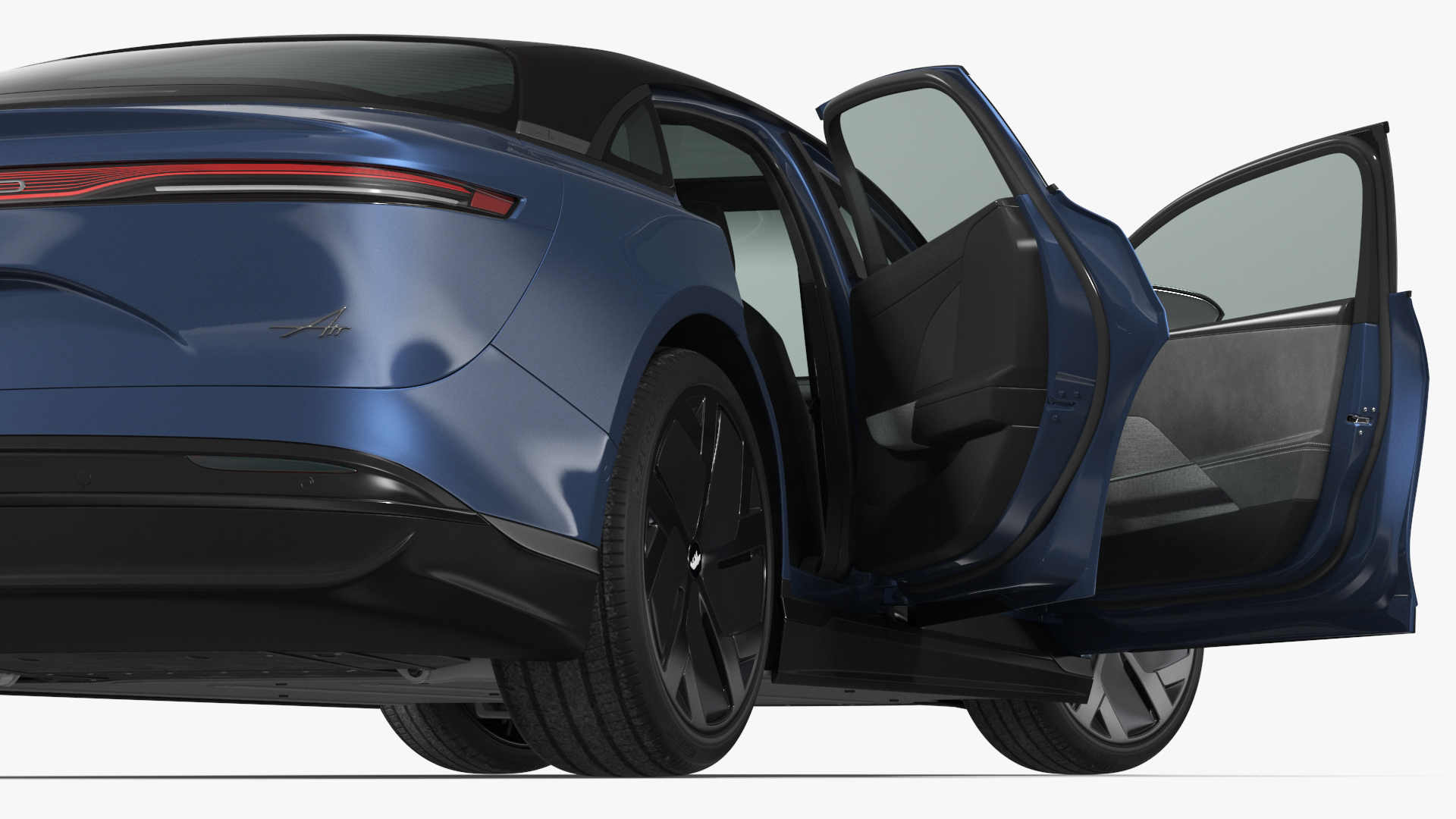 3D Lucid Air Electric Luxury Sedan Sapphire Rigged for Maya