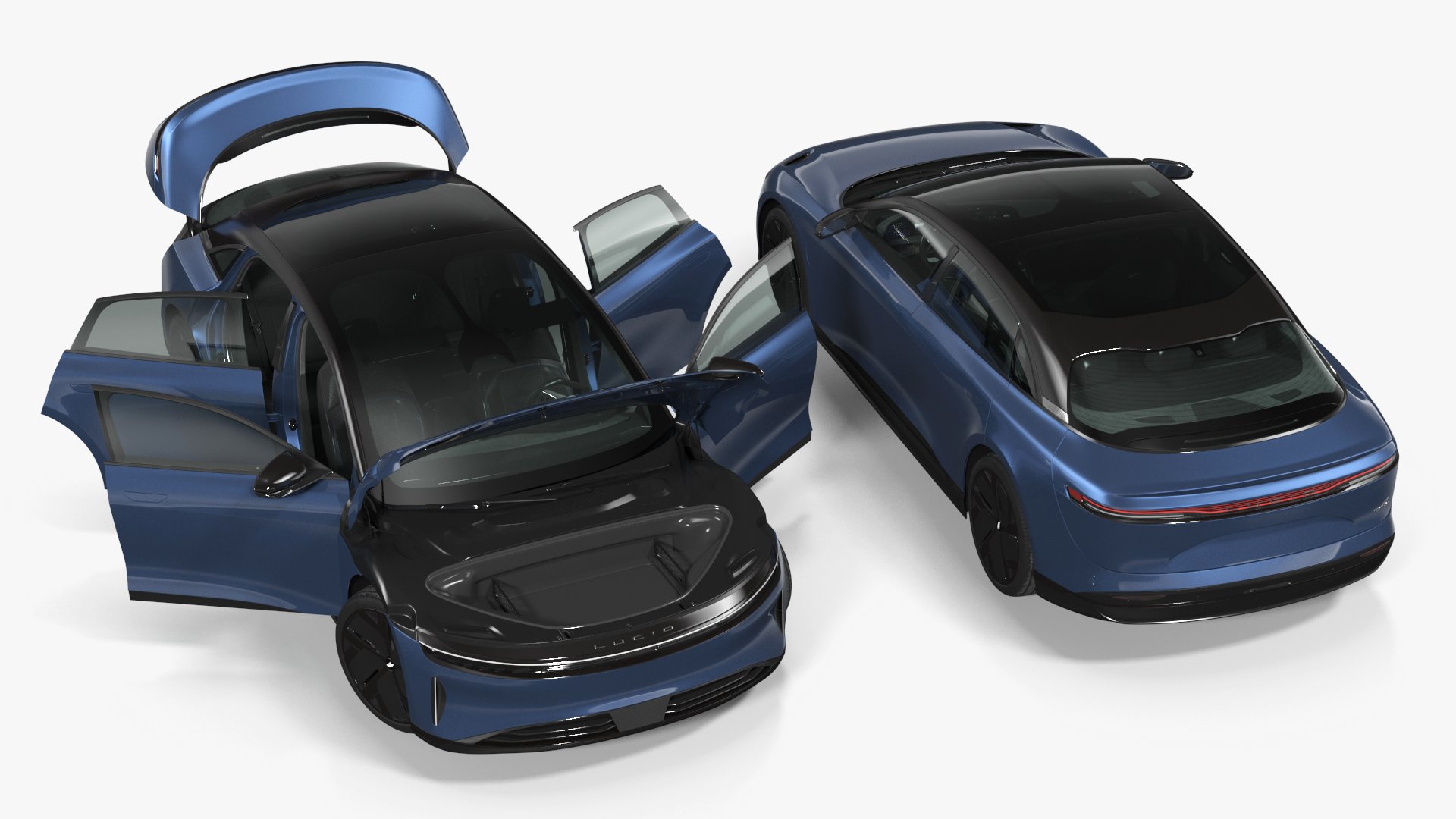 3D Lucid Air Electric Luxury Sedan Sapphire Rigged for Maya