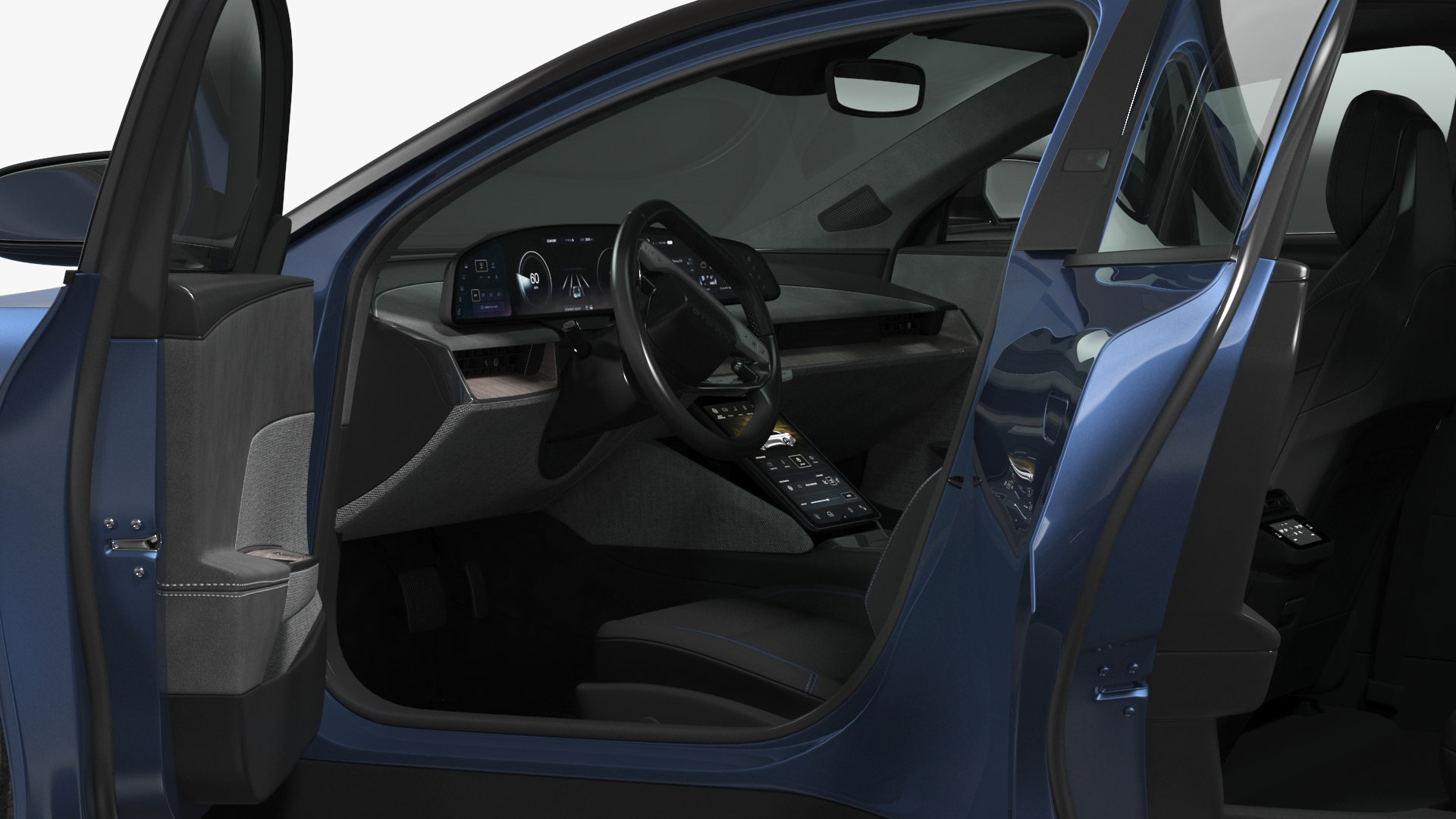 3D Lucid Air Electric Luxury Sedan Sapphire Rigged for Maya