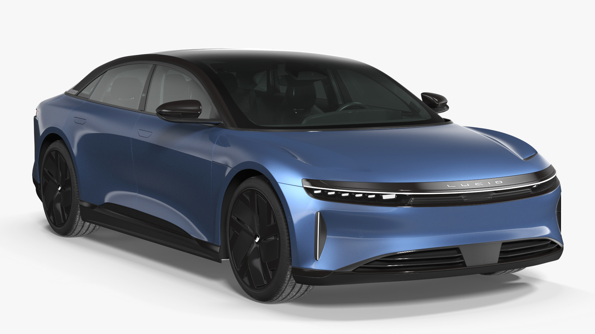3D Lucid Air Electric Luxury Sedan Sapphire Rigged for Maya