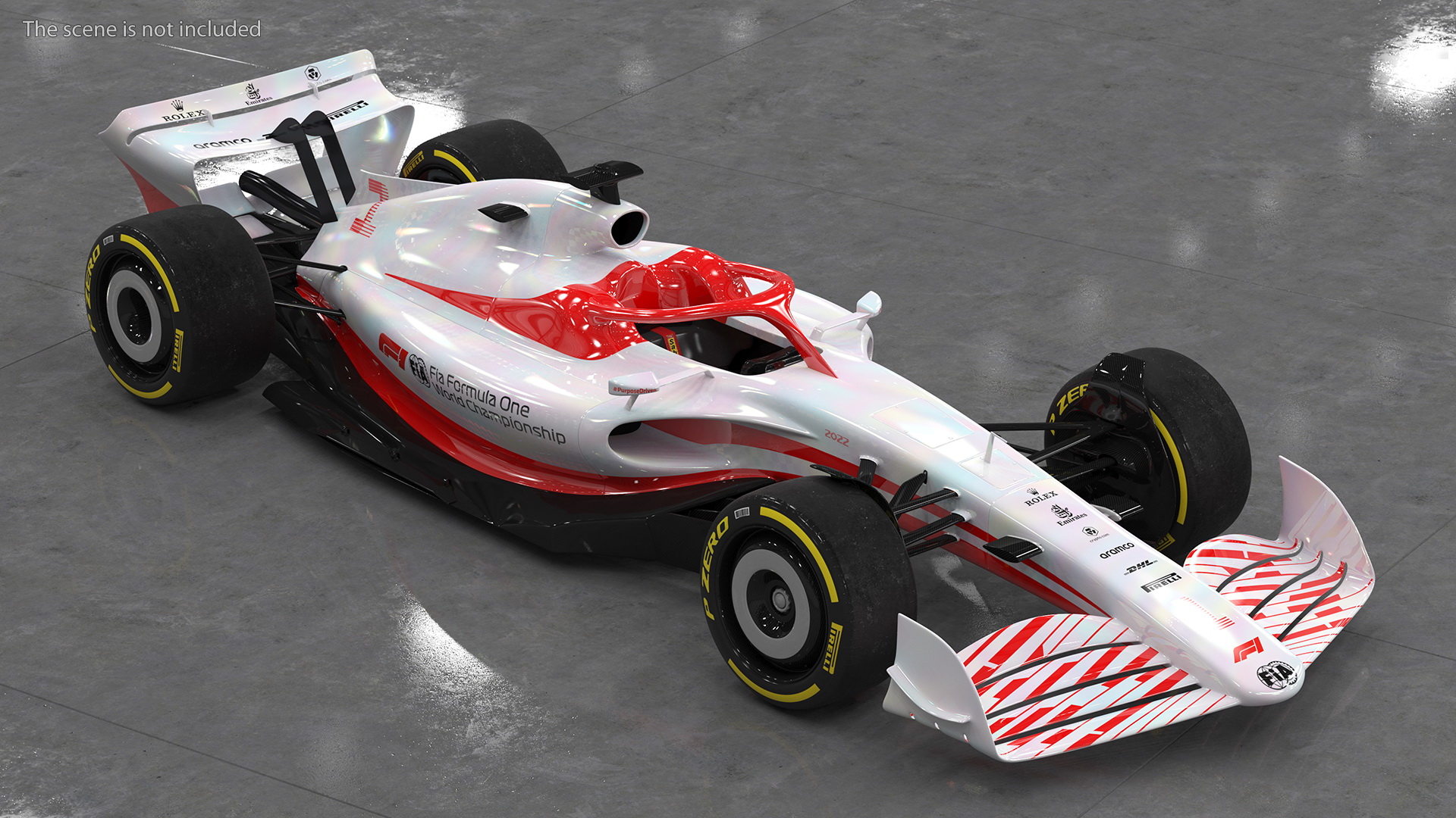 Formula 1 2022 White Livery Rigged 3D model