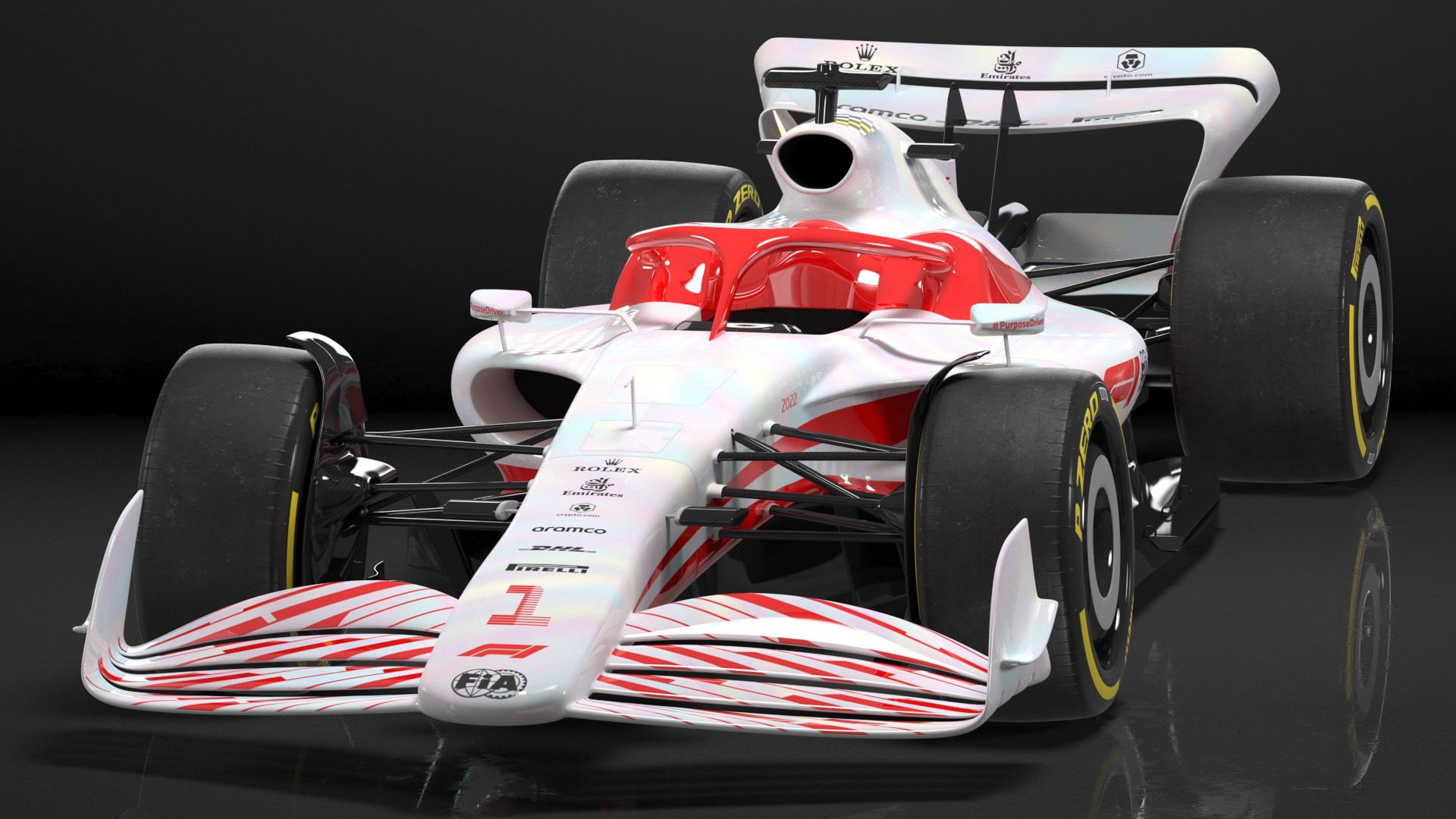 Formula 1 2022 White Livery Rigged 3D model