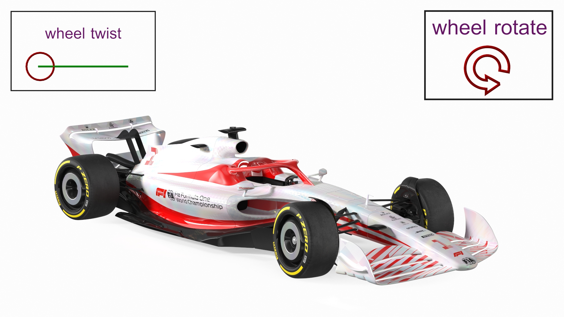 Formula 1 2022 White Livery Rigged 3D model