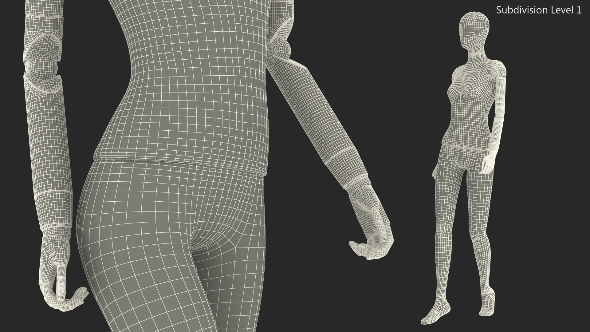 3D Flexible Female Mannequin Walking Pose model