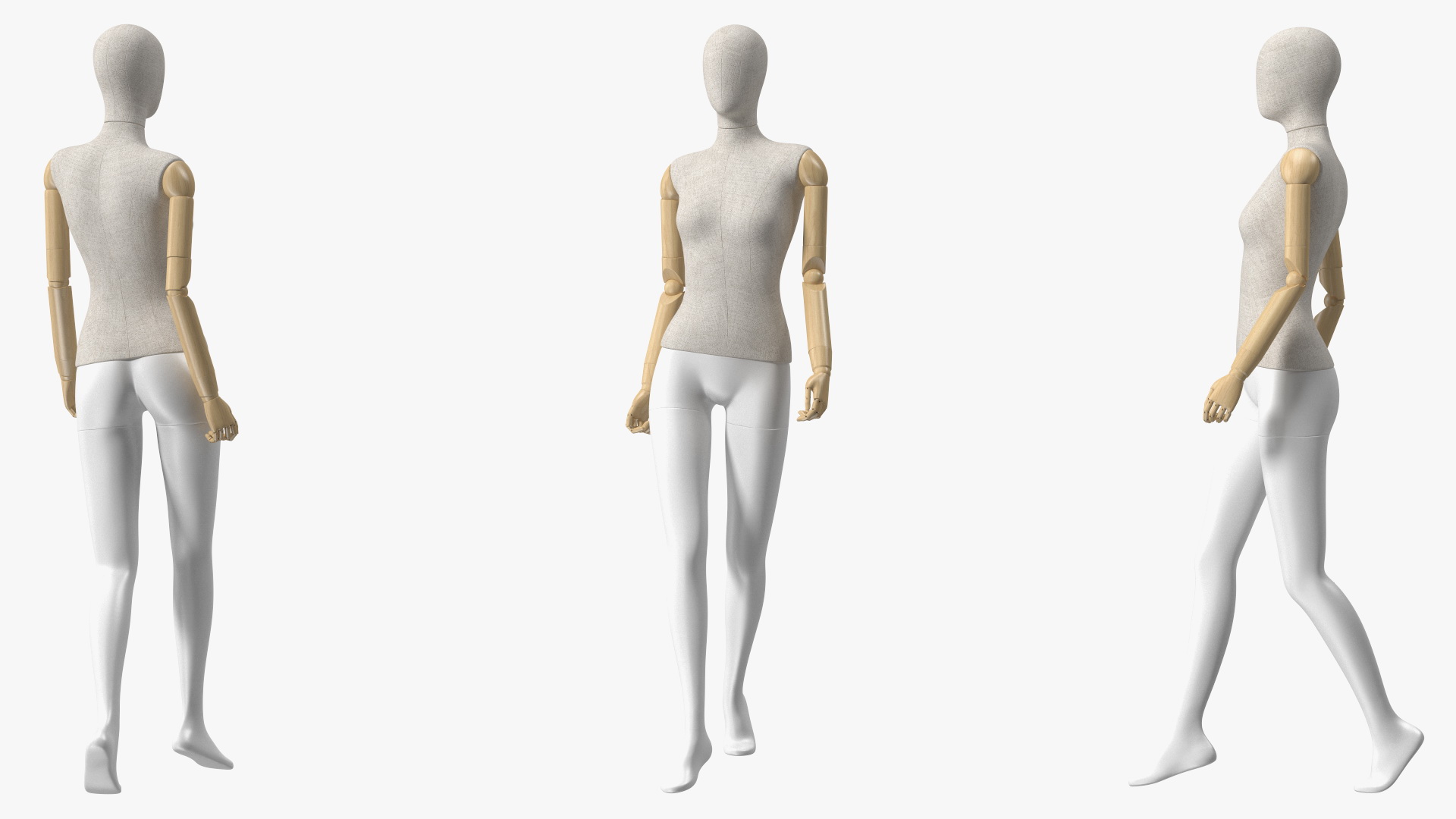 3D Flexible Female Mannequin Walking Pose model