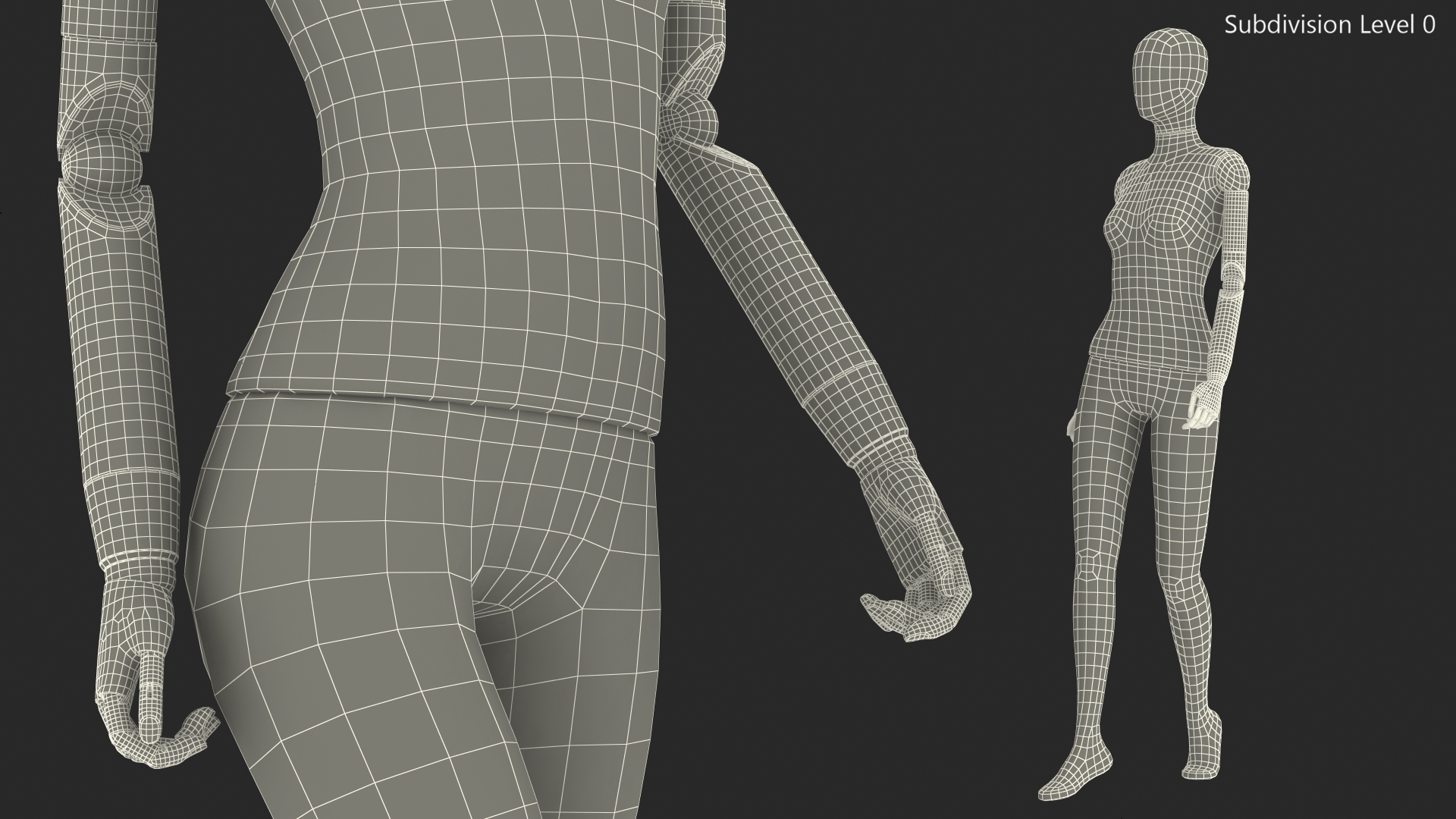 3D Flexible Female Mannequin Walking Pose model