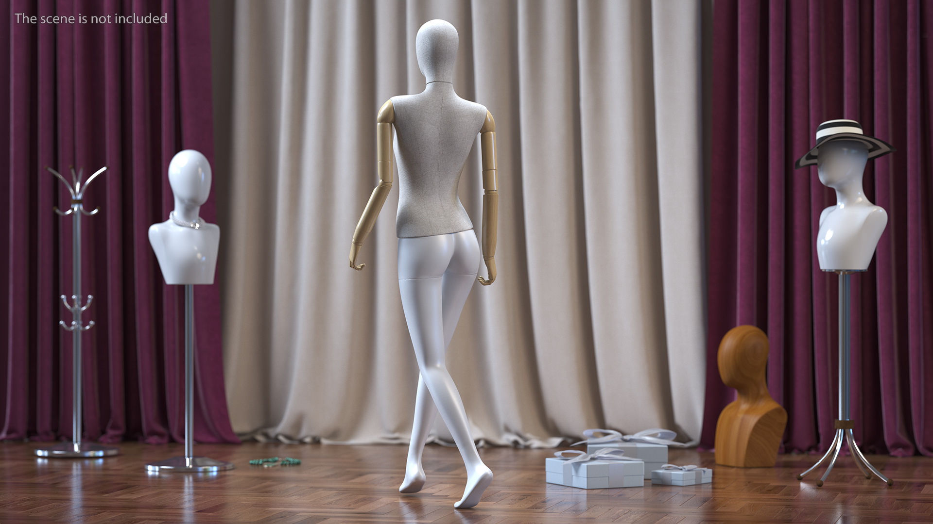 3D Flexible Female Mannequin Walking Pose model