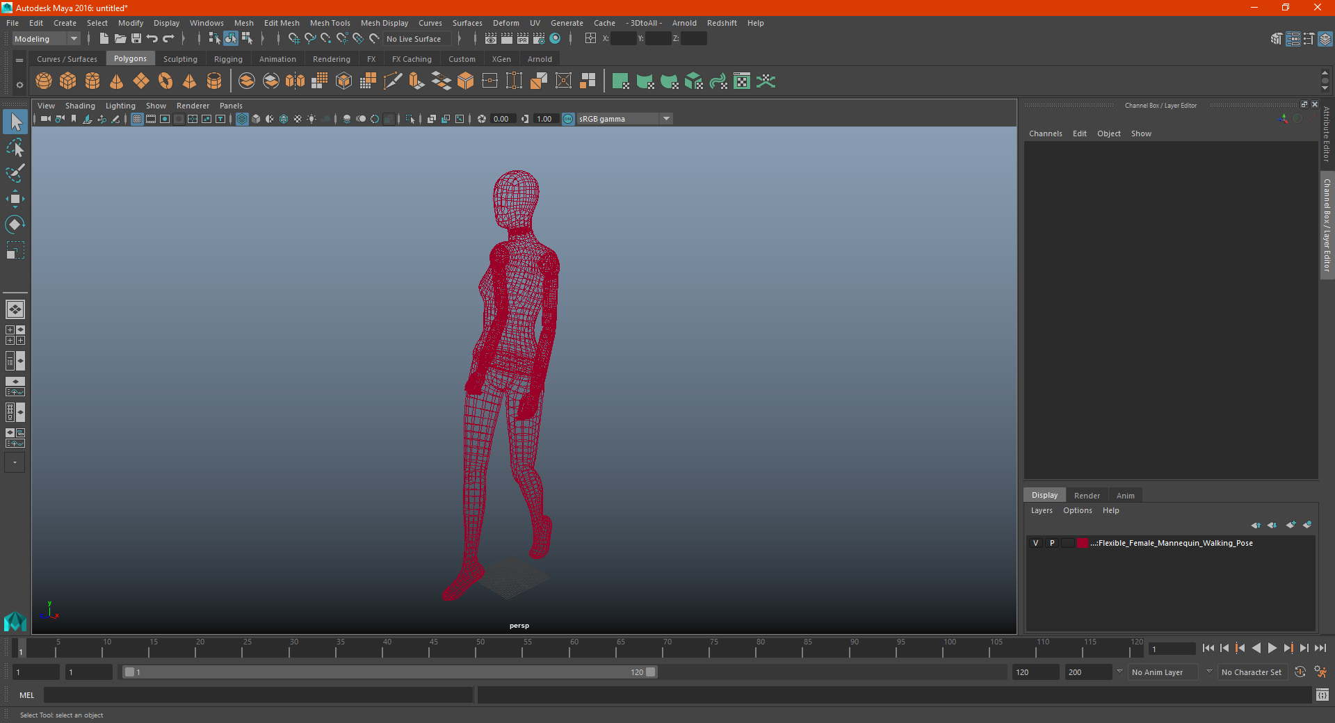 3D Flexible Female Mannequin Walking Pose model