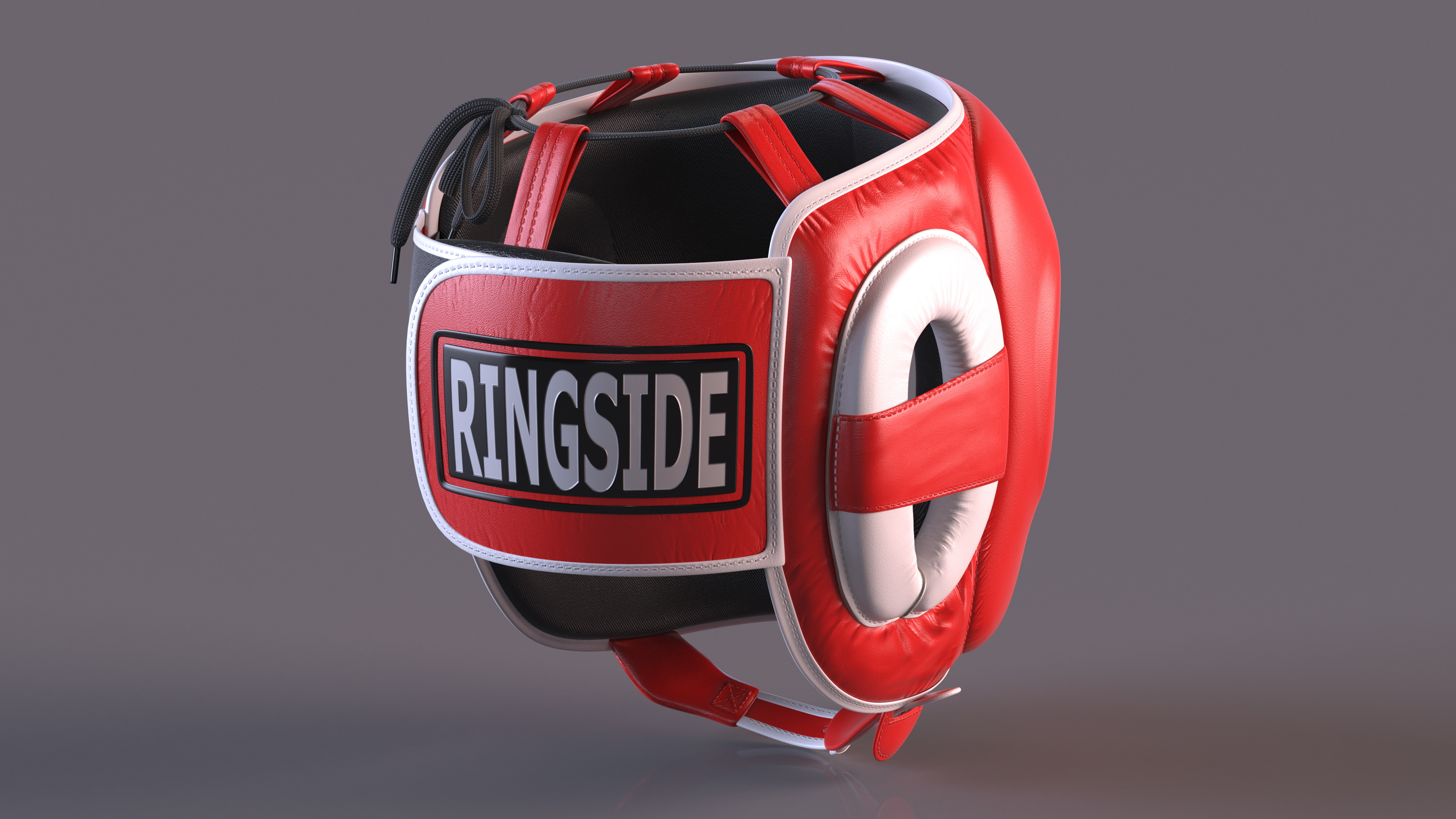 Closed-Type Boxing Helmet for Face Protection Red 3D model