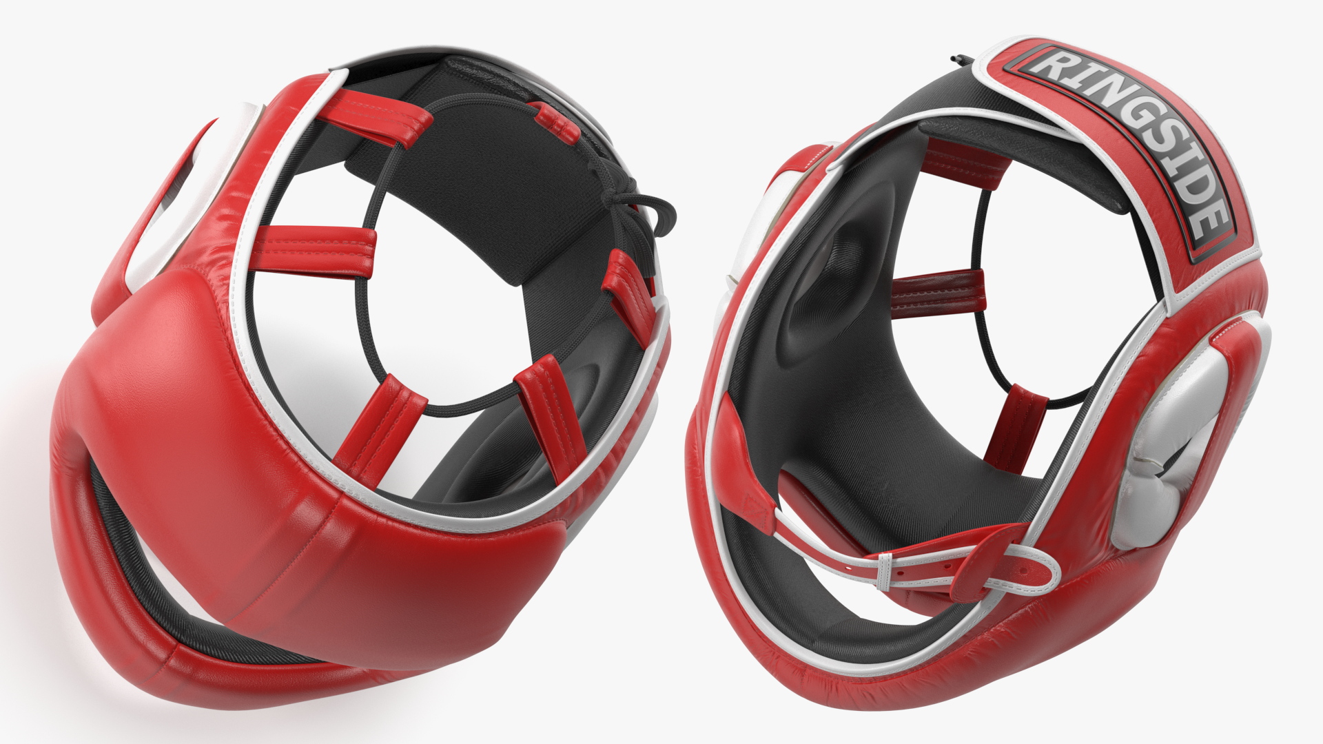 Closed-Type Boxing Helmet for Face Protection Red 3D model